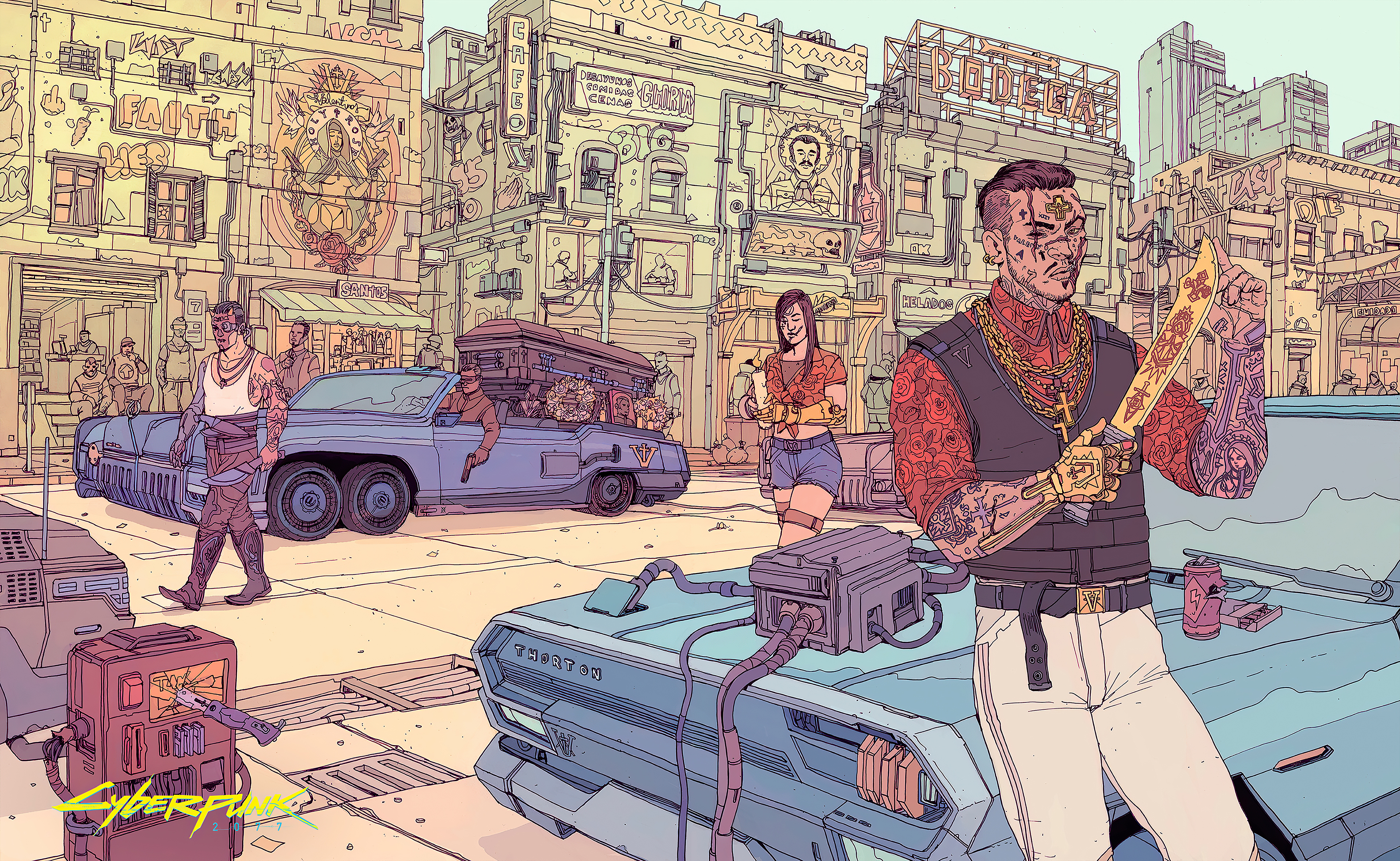 cyberpunk 2077 crime city art 1596990242