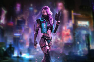 cyberpunk tatto girl with guns 1596932666