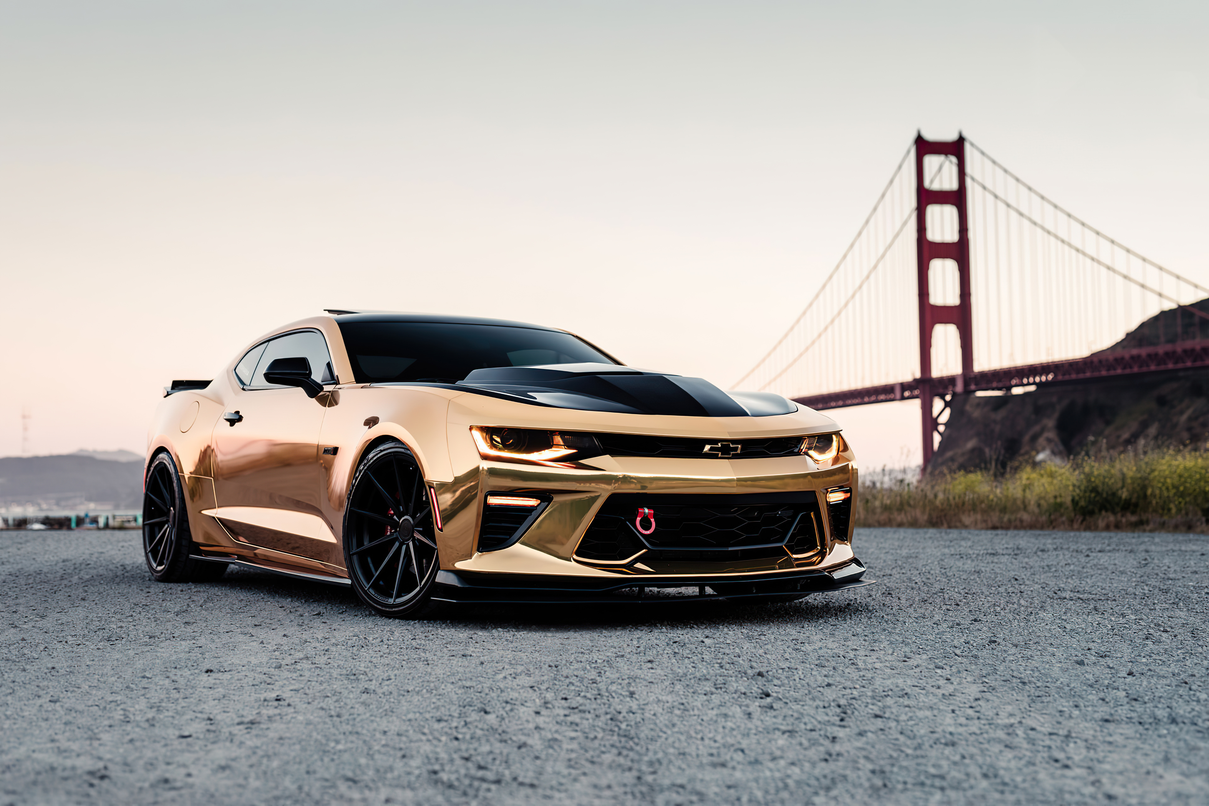 gold camaro chrome 4k 1596906546