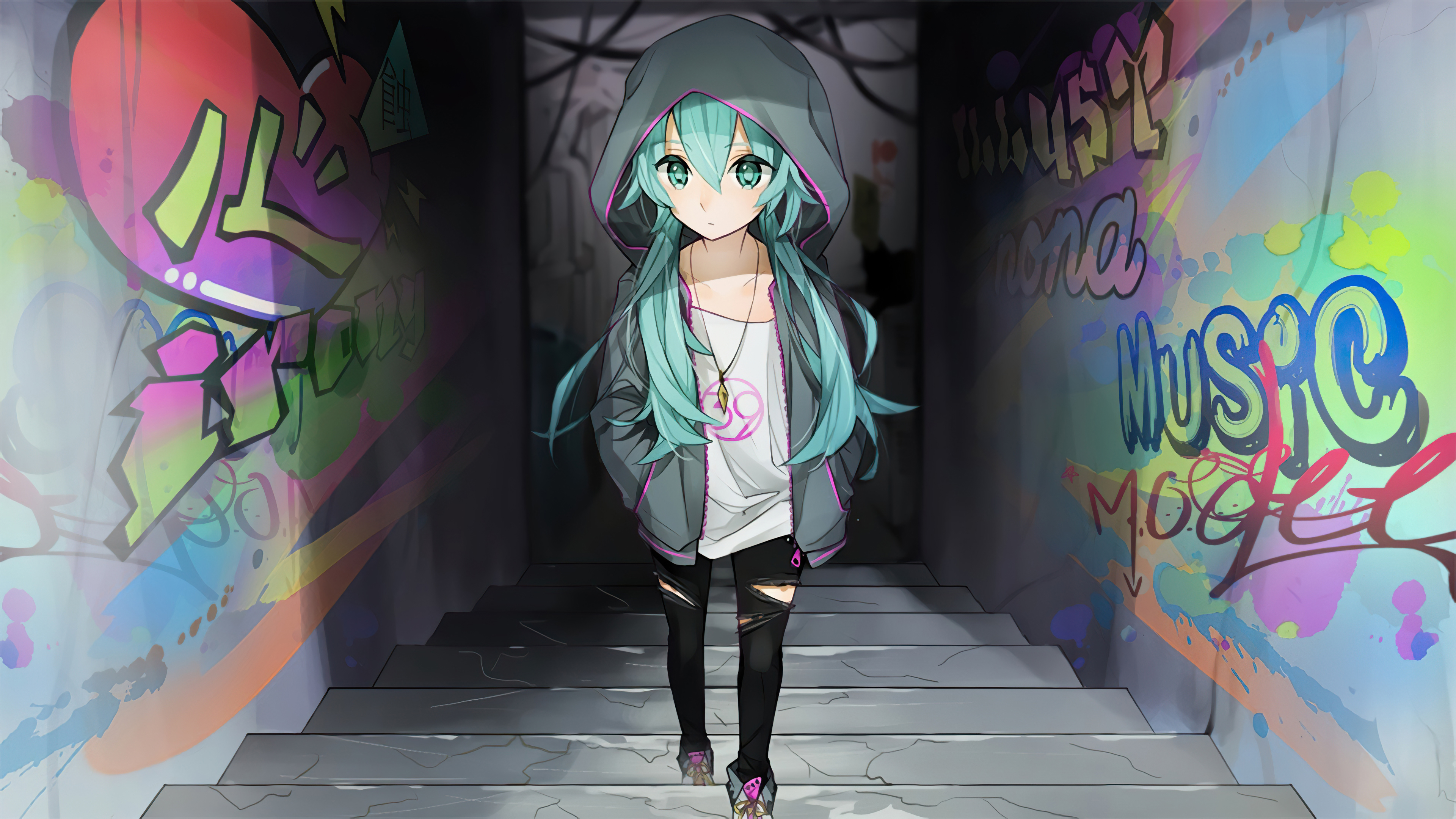 hatsune miku long hair twintails 1596917472