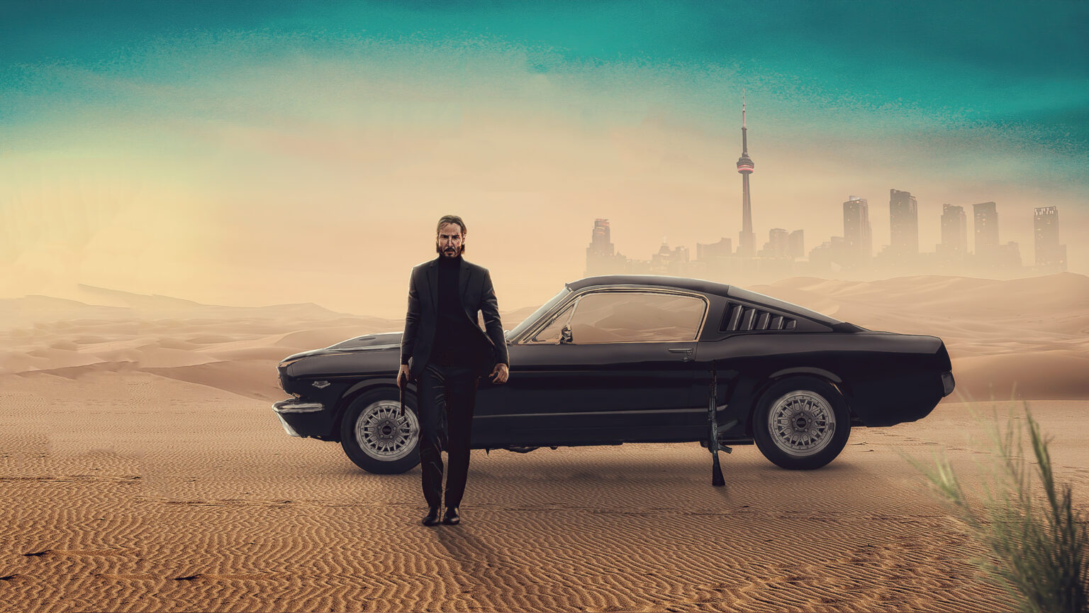 John Wick With Mustang