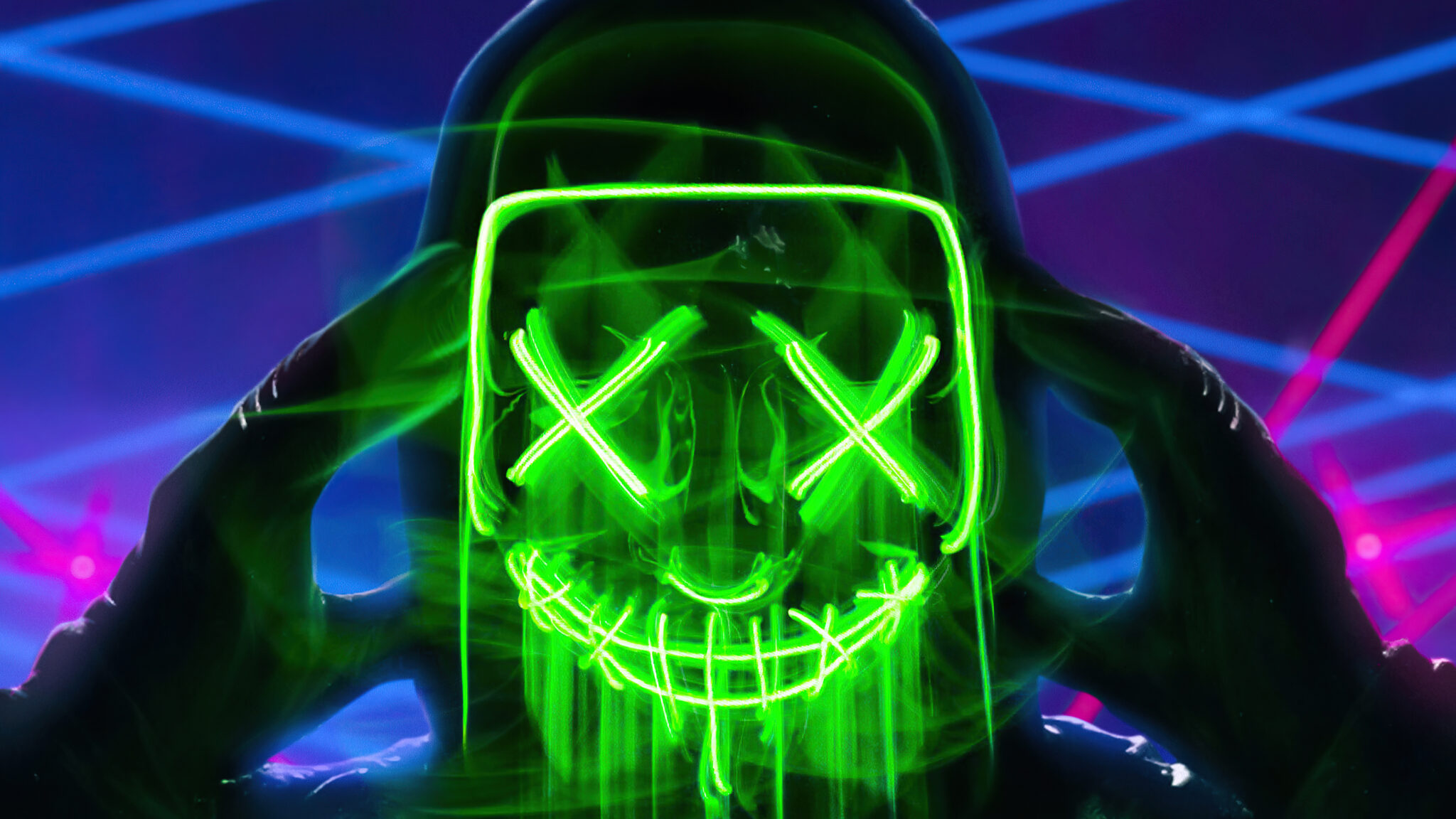 Neon Green Mask Triangle Guy 7314