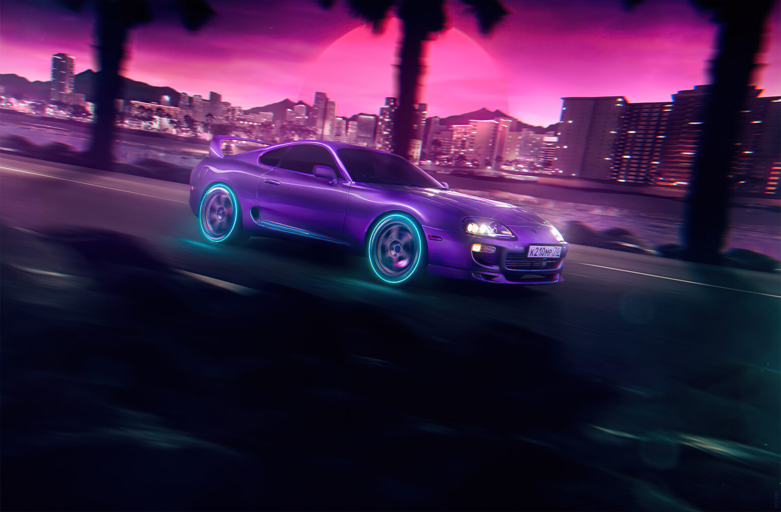 NeonNight Toyota Supra 4k