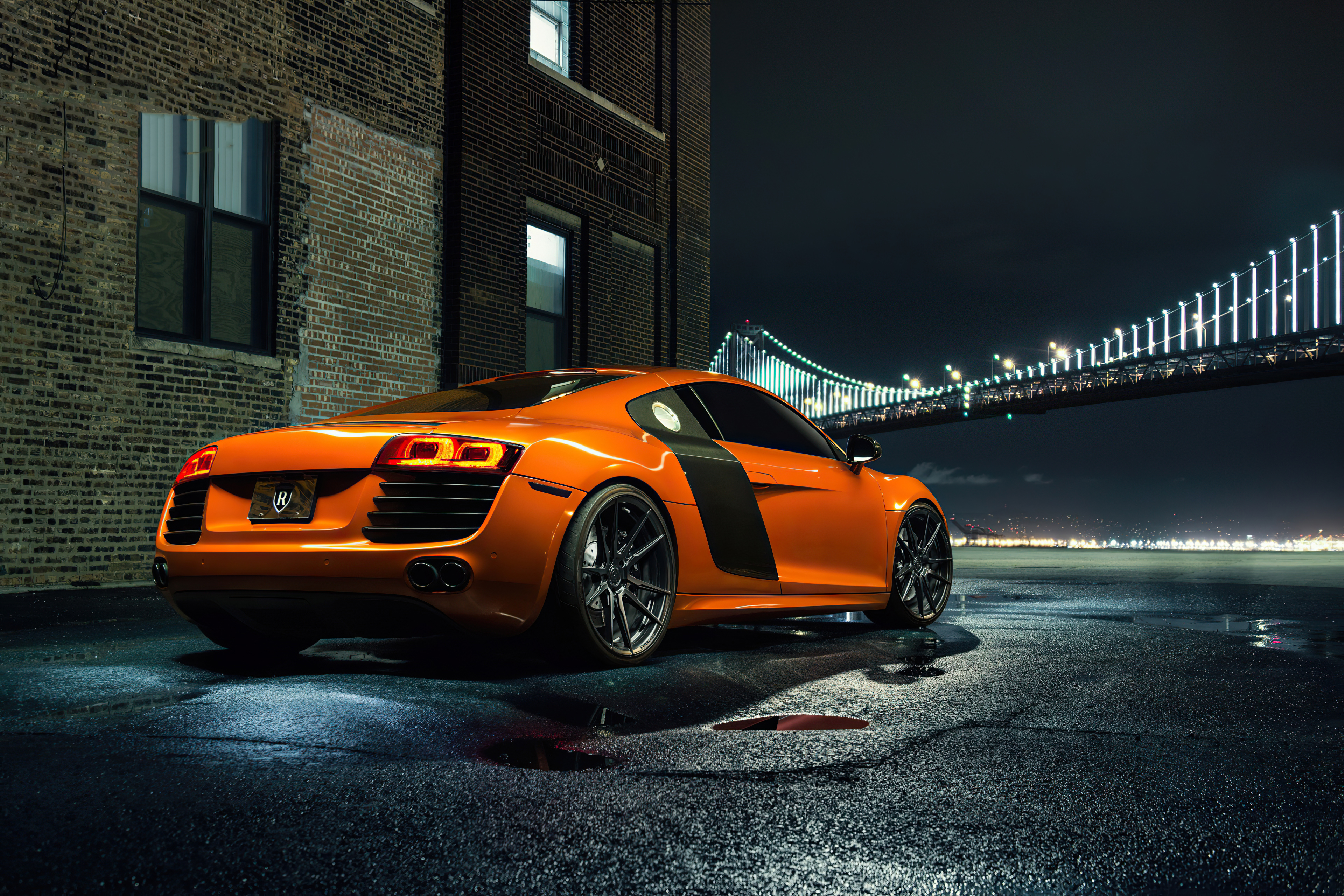 orange audi r8 4k 1596908090