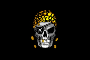 pirate skull gold minimal 1596932761