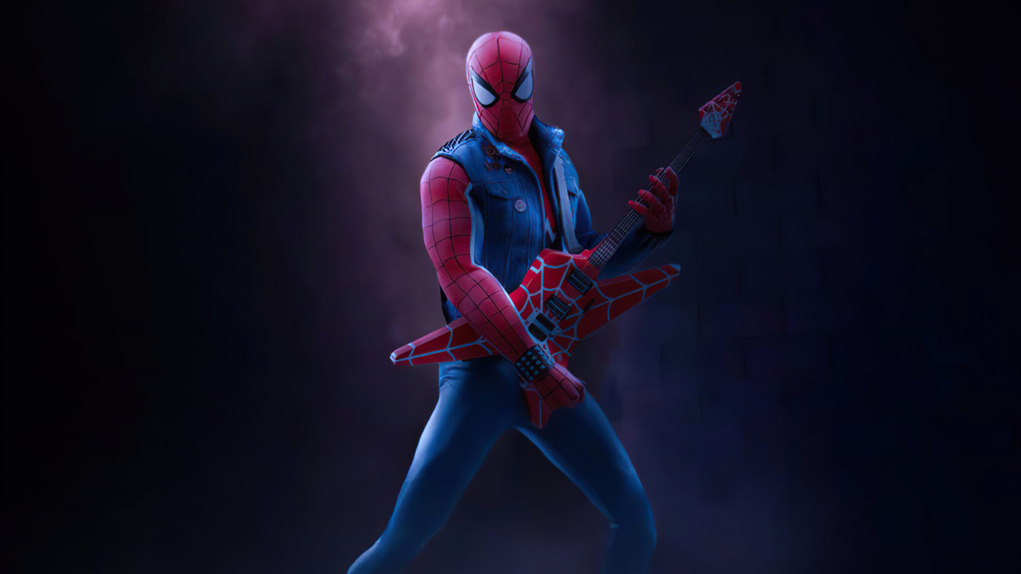 Spider Man Playing Guitar