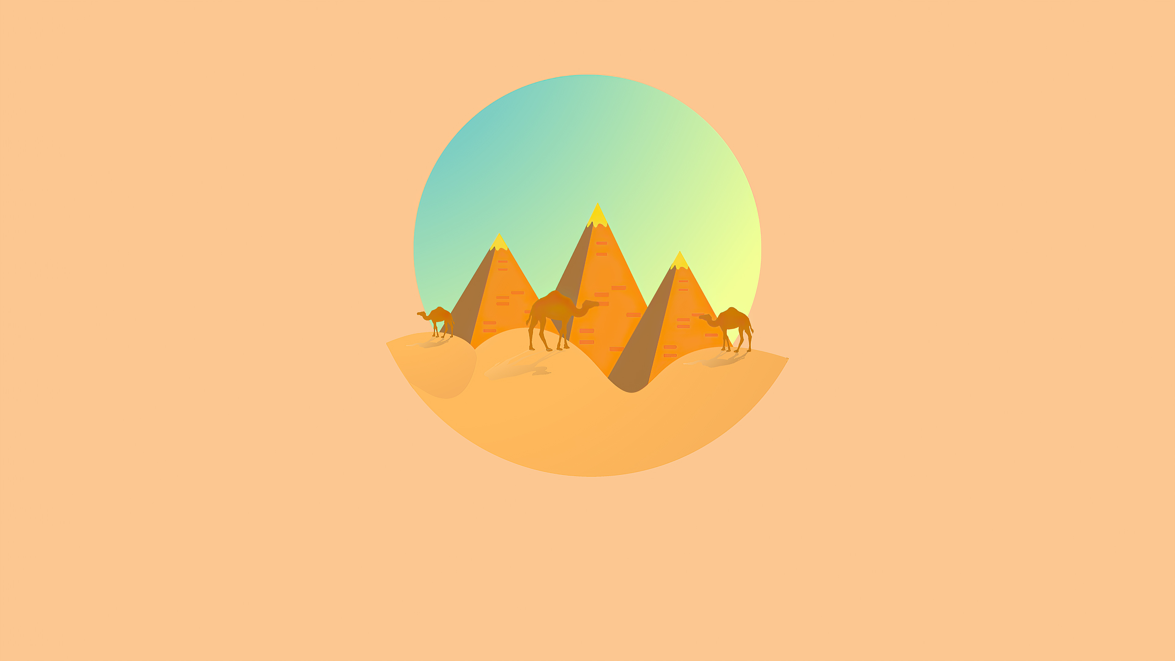 camel desert minimal 4k 1602532973