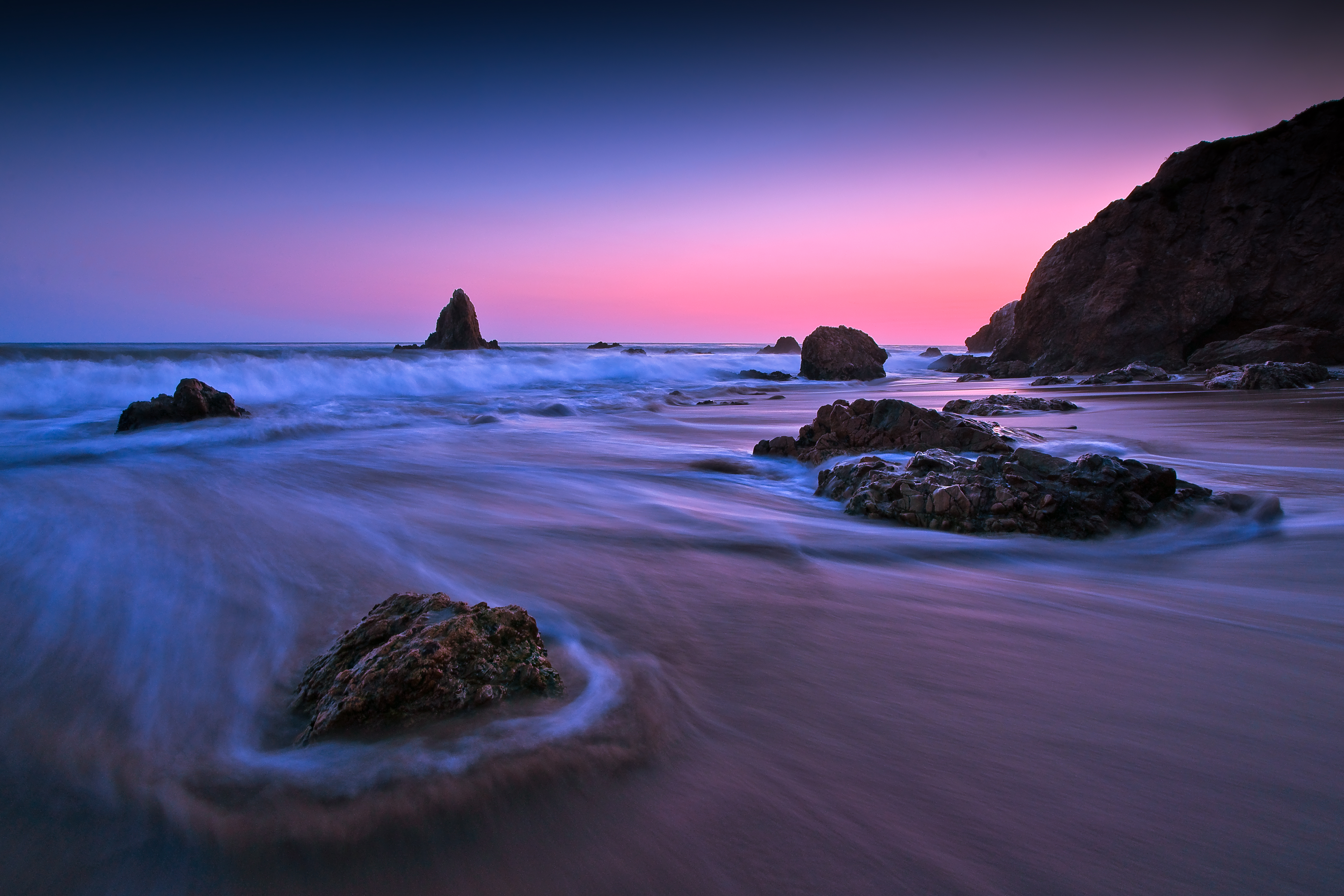 earth ocean rock sunset long exposure 4k 1602504194