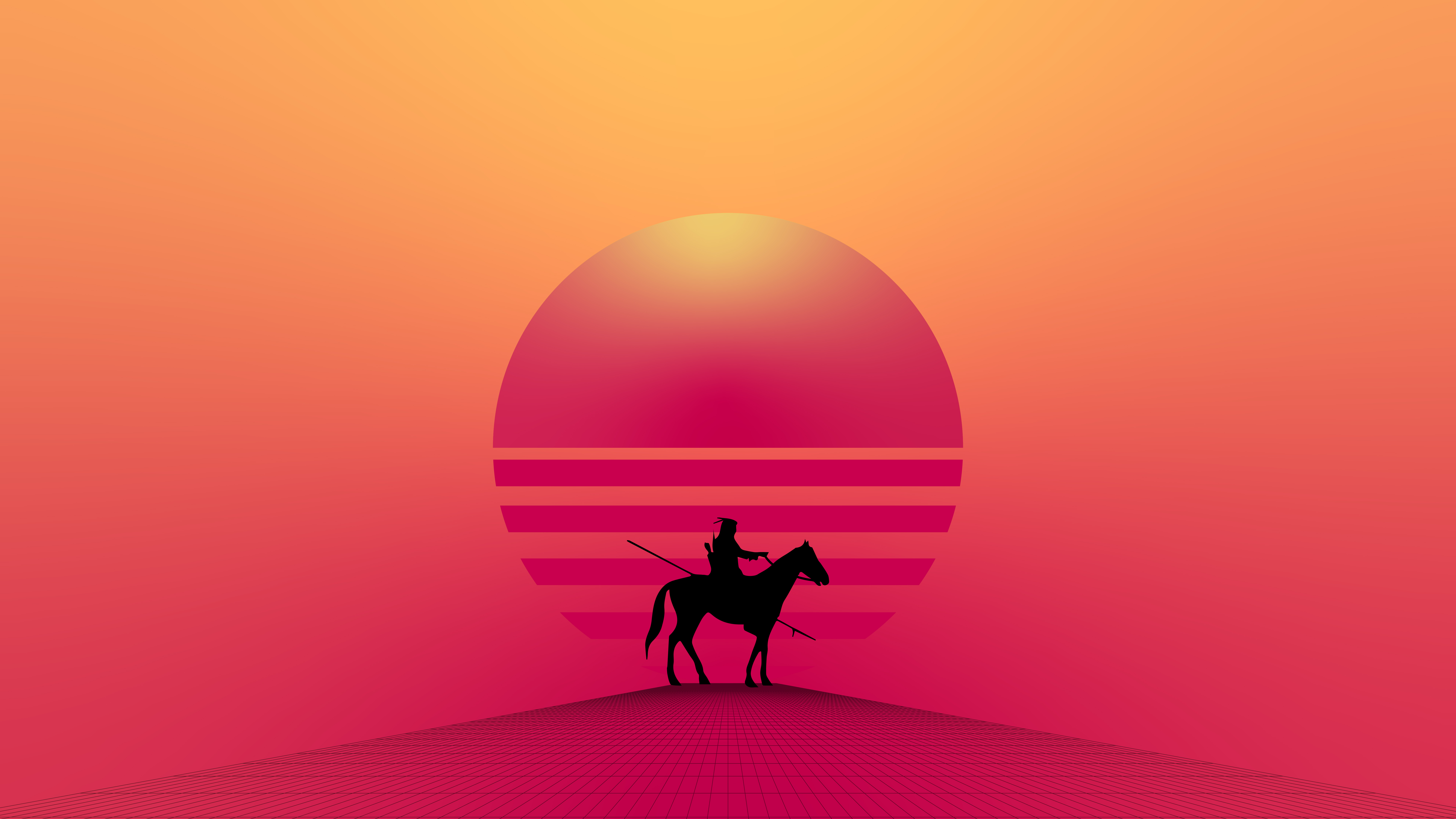 horse warrior minimal 4k 1603398265