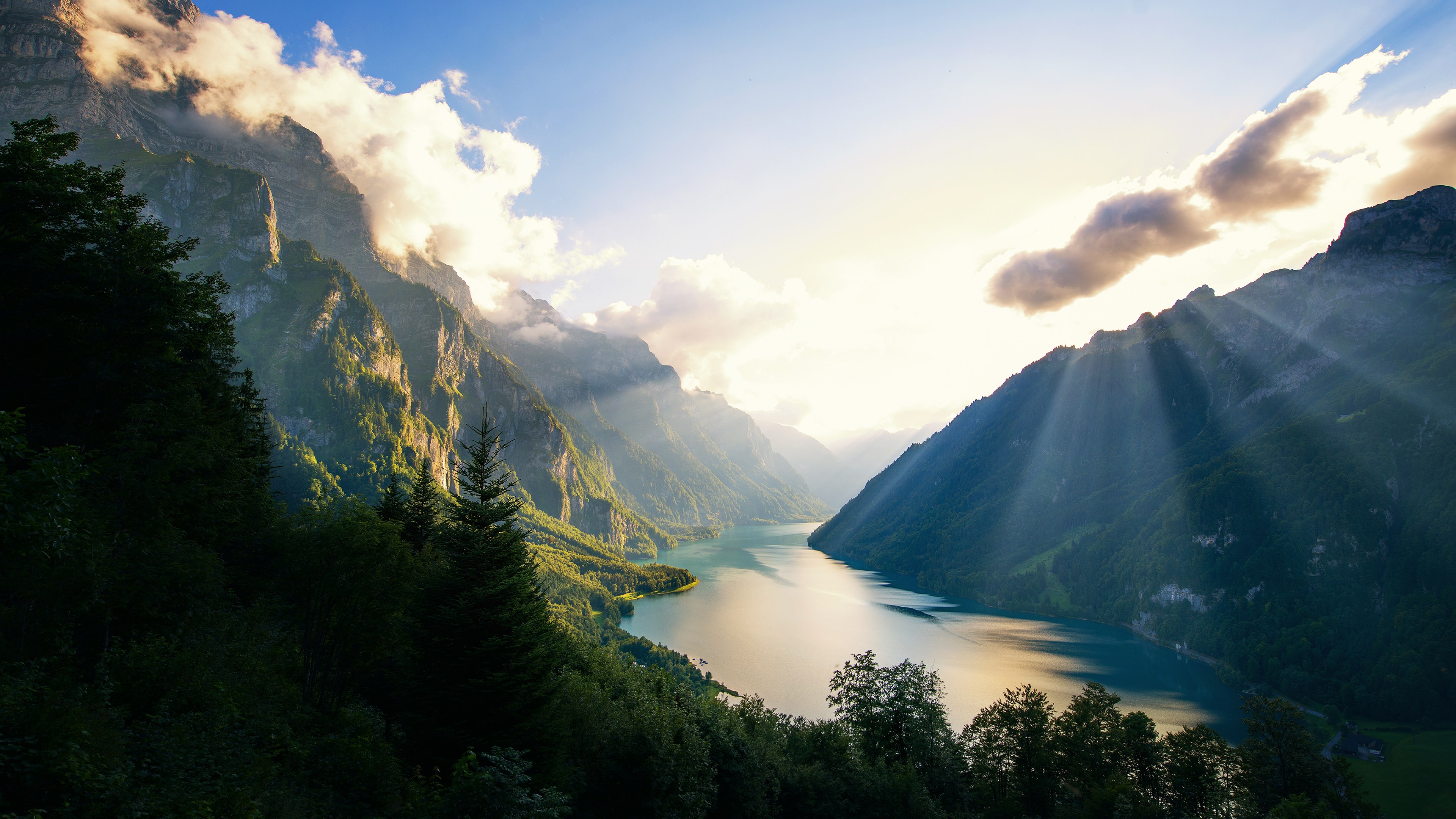 Lake Lugano Switzerland Mountain Scenery Wallpaper 4K HD PC 8110g
