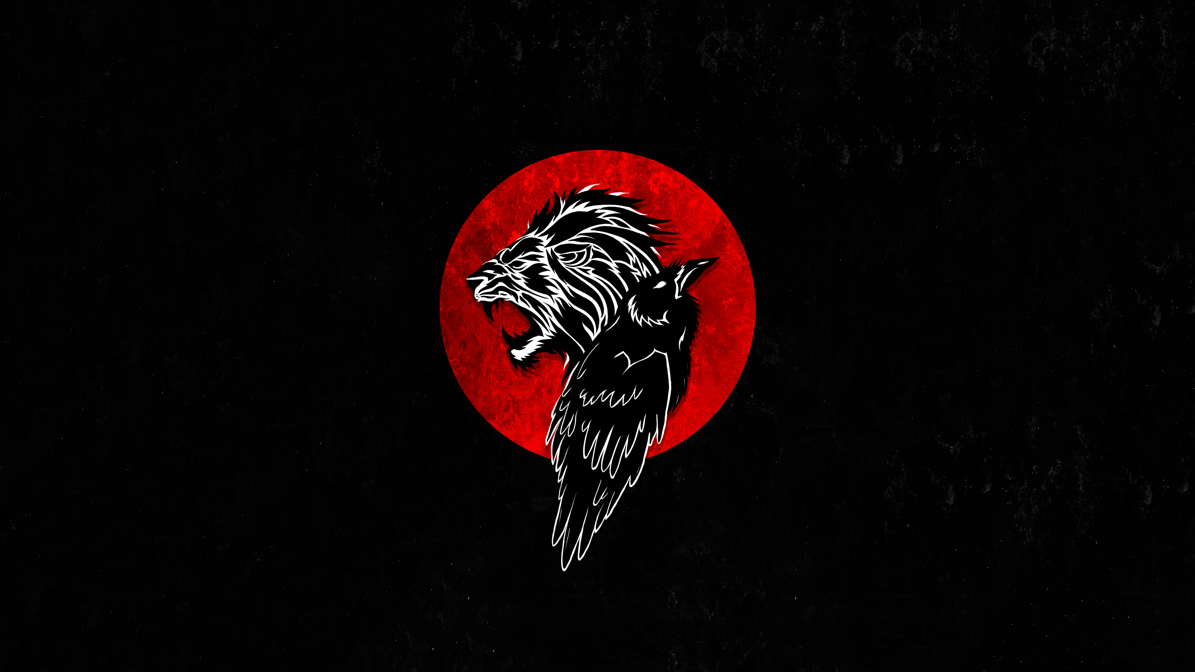 lion and crow minimal 4k 1606507036