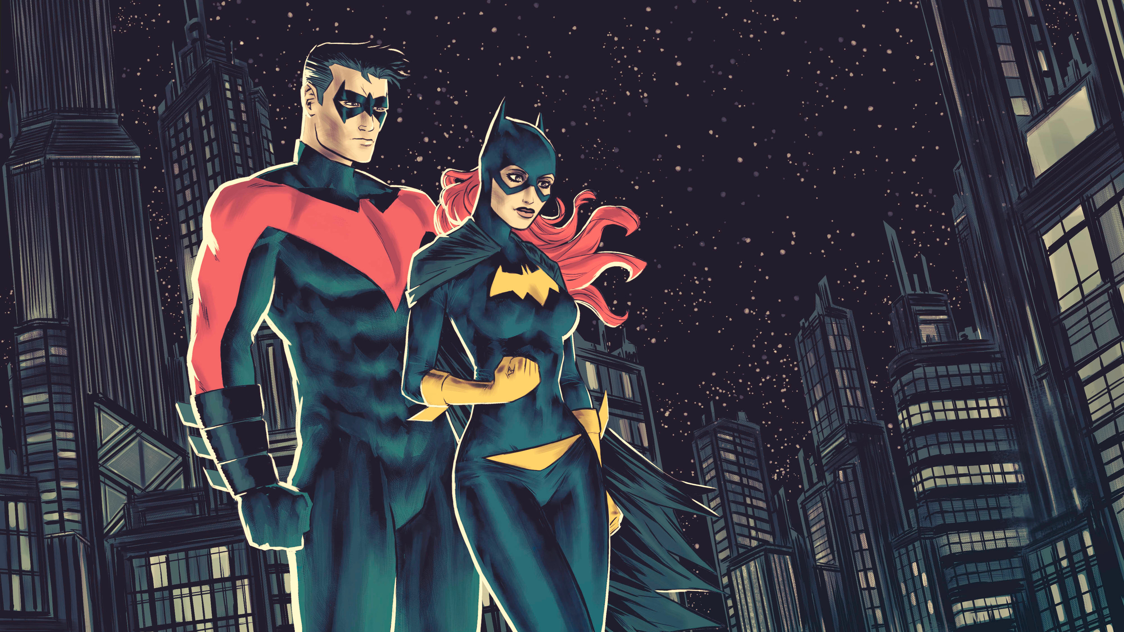 nightwing with batgirl 4k 1604347919