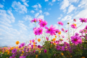 purple flowers clouds 4k 1606577669