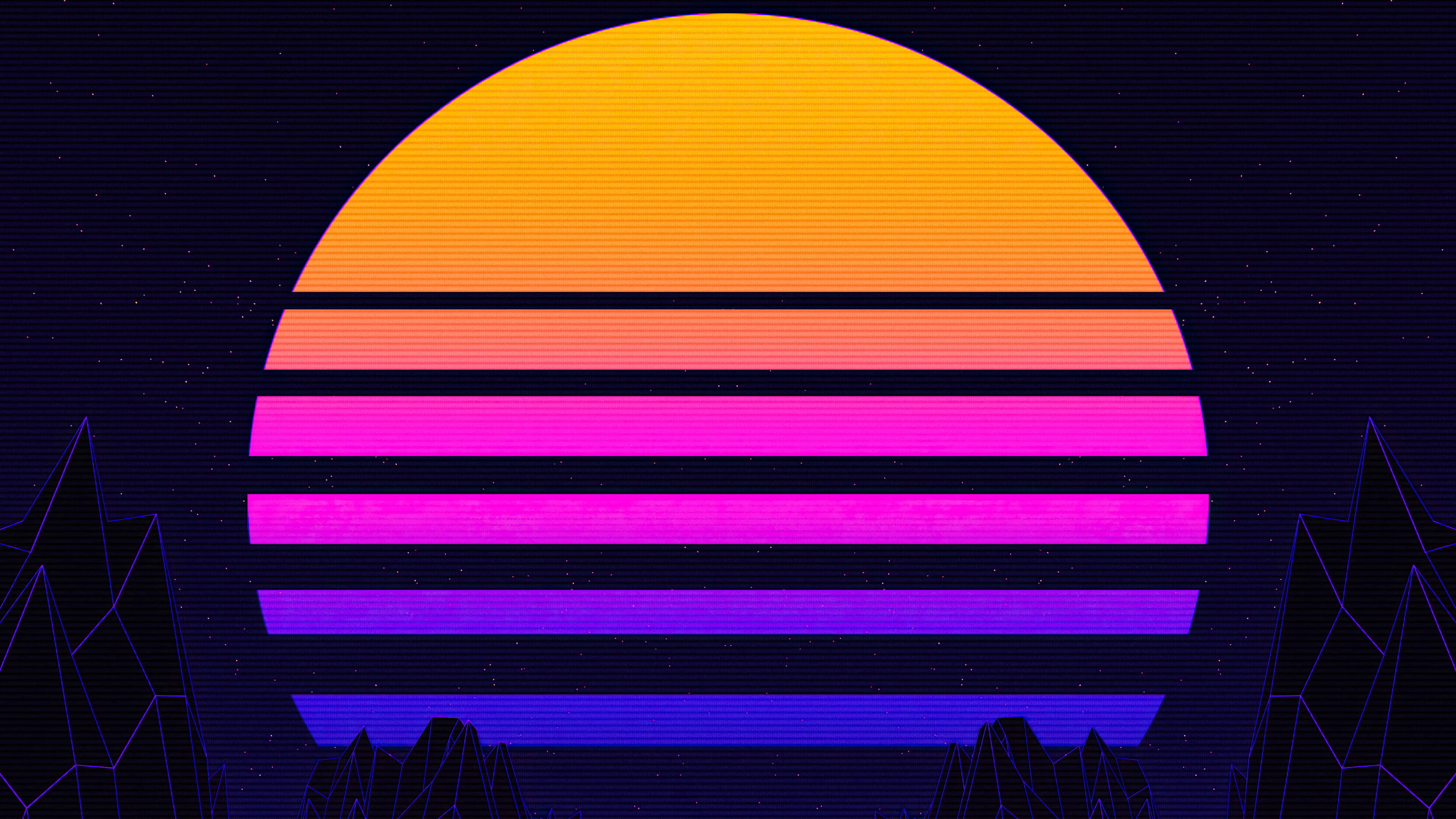 retrowave sun 4k 1606507036