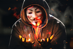 anonymus guy with flame in hand 4k 1608815963