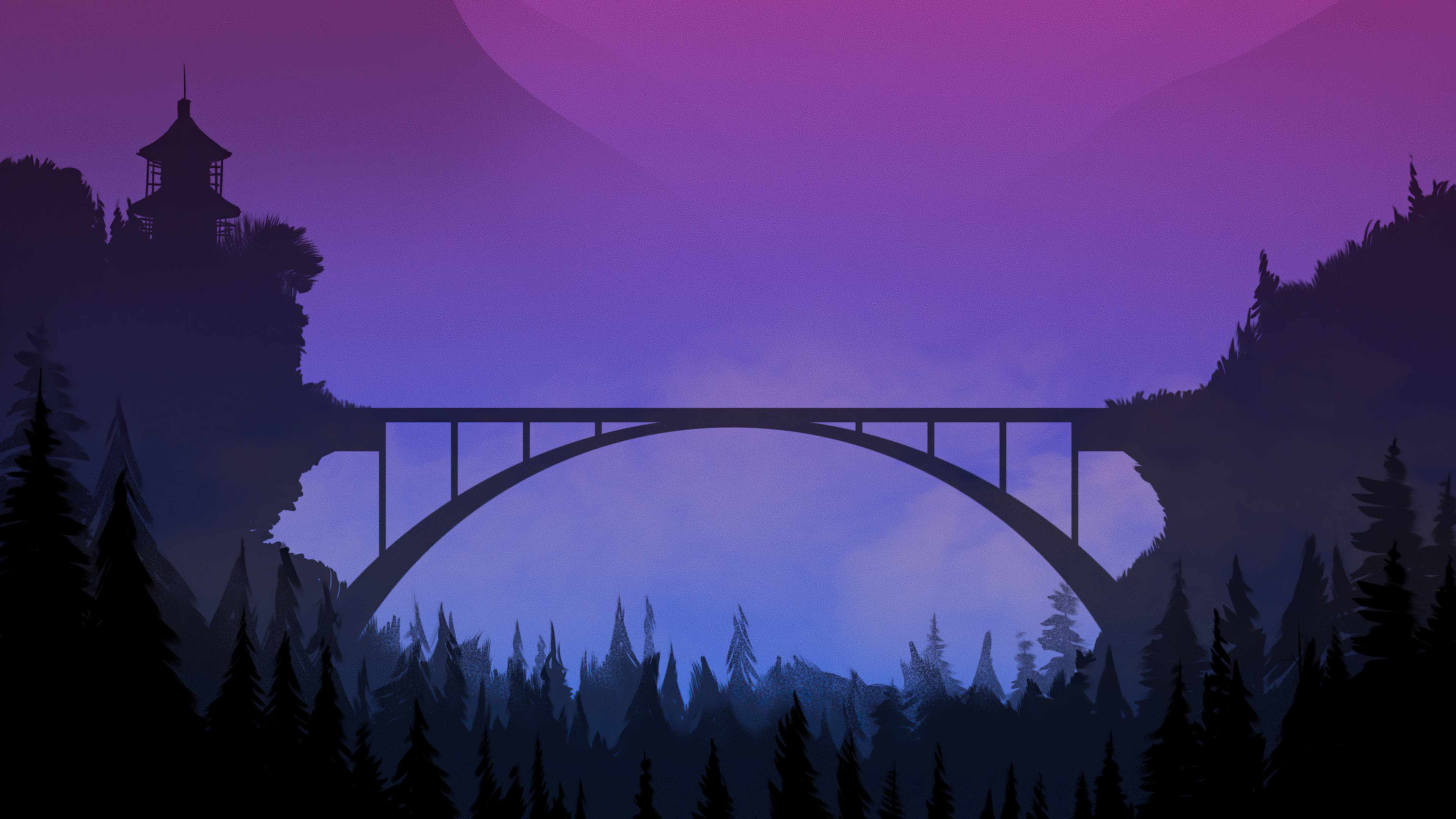 bridge sunset minimal 4k 1608659193