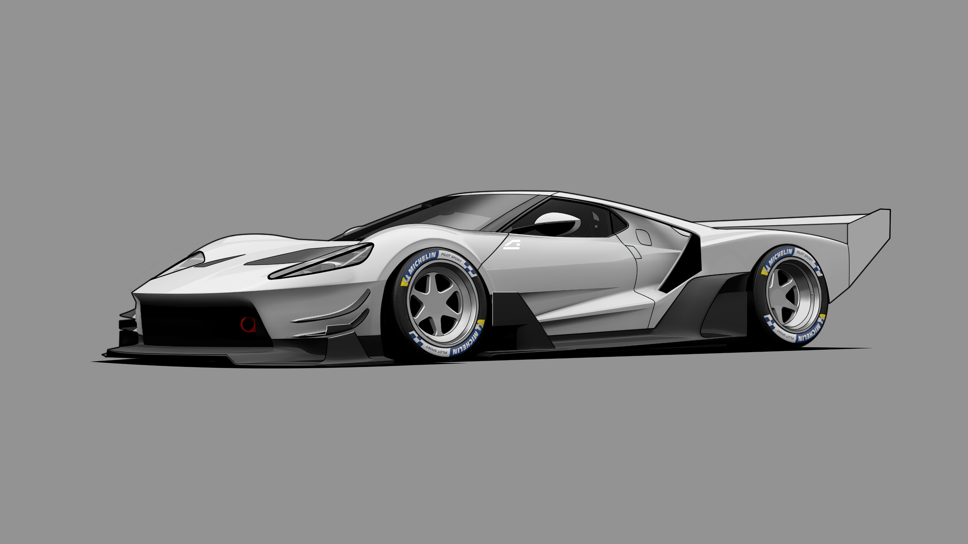 ford gt c vgt minimal grey 4k 1608907628