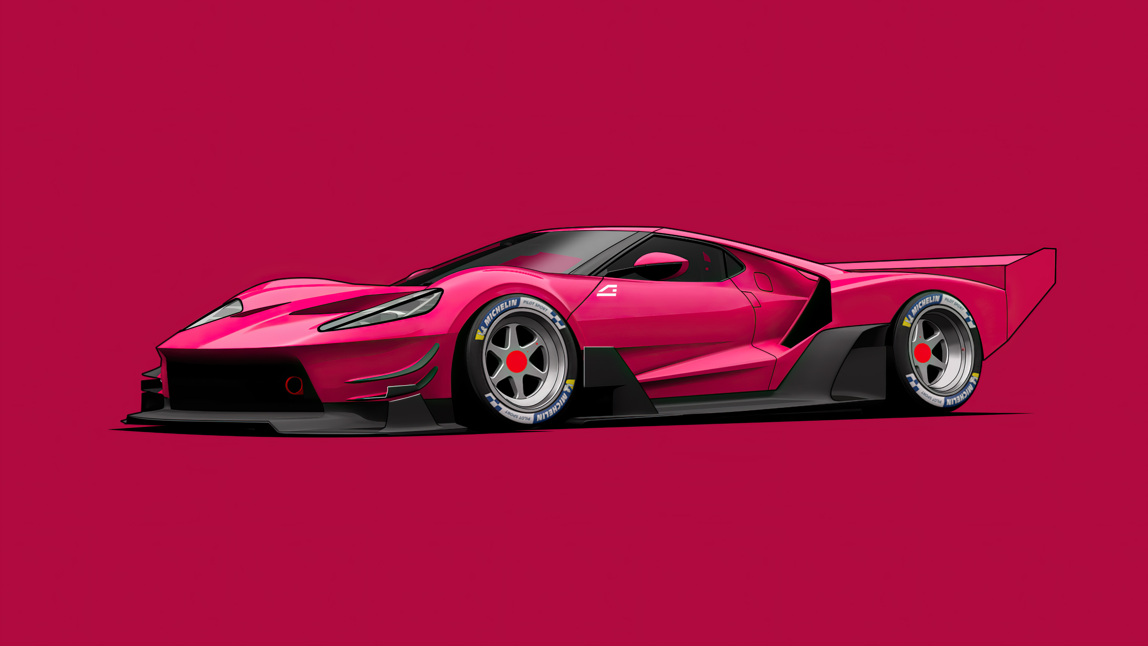 ford gt c vgt minimal red 4k 1608907628