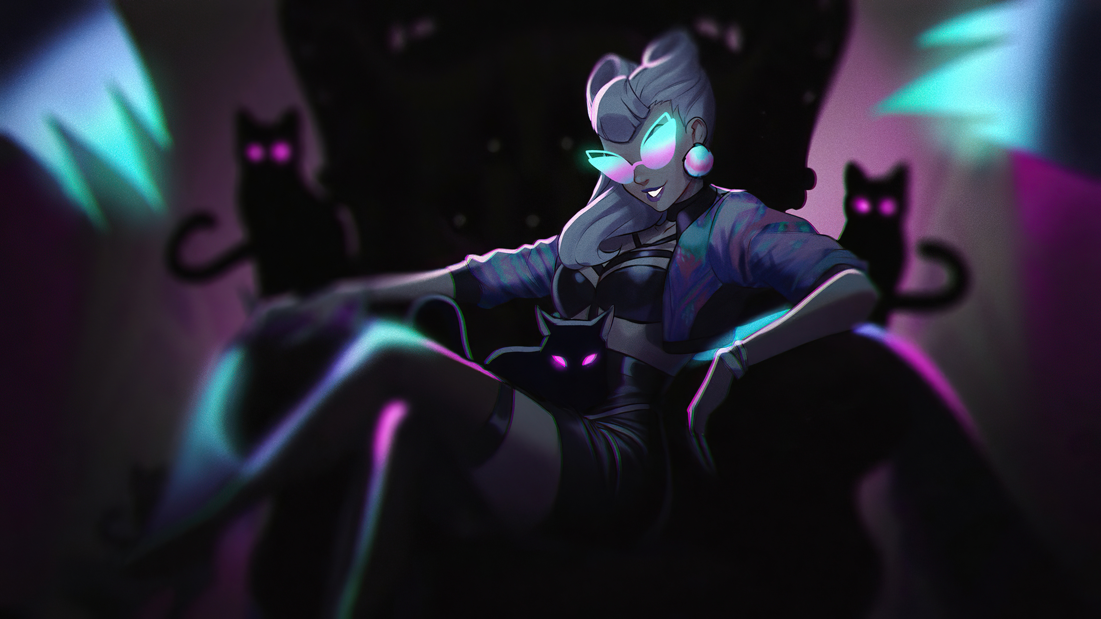 kda glowing in dark 4k 1608581289