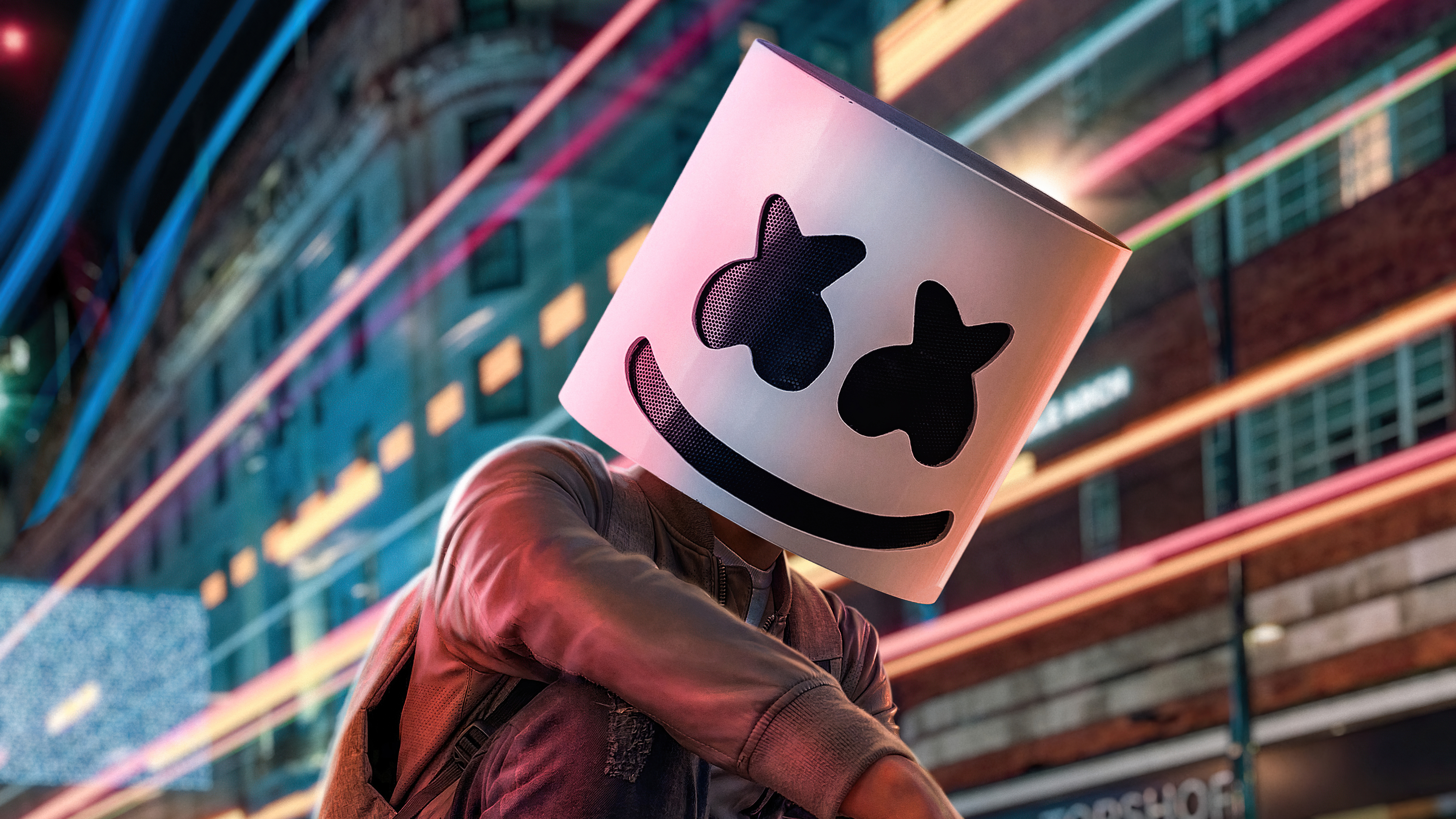 marshmello city lights 4k 1607679668