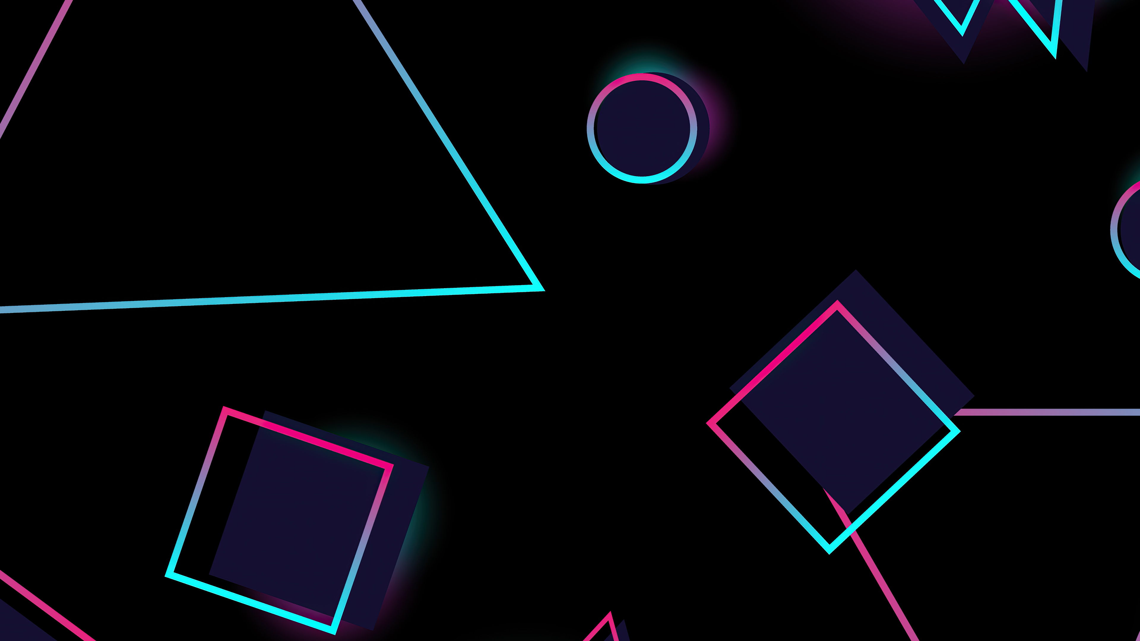 neon circles and triangle 4k 1608576775