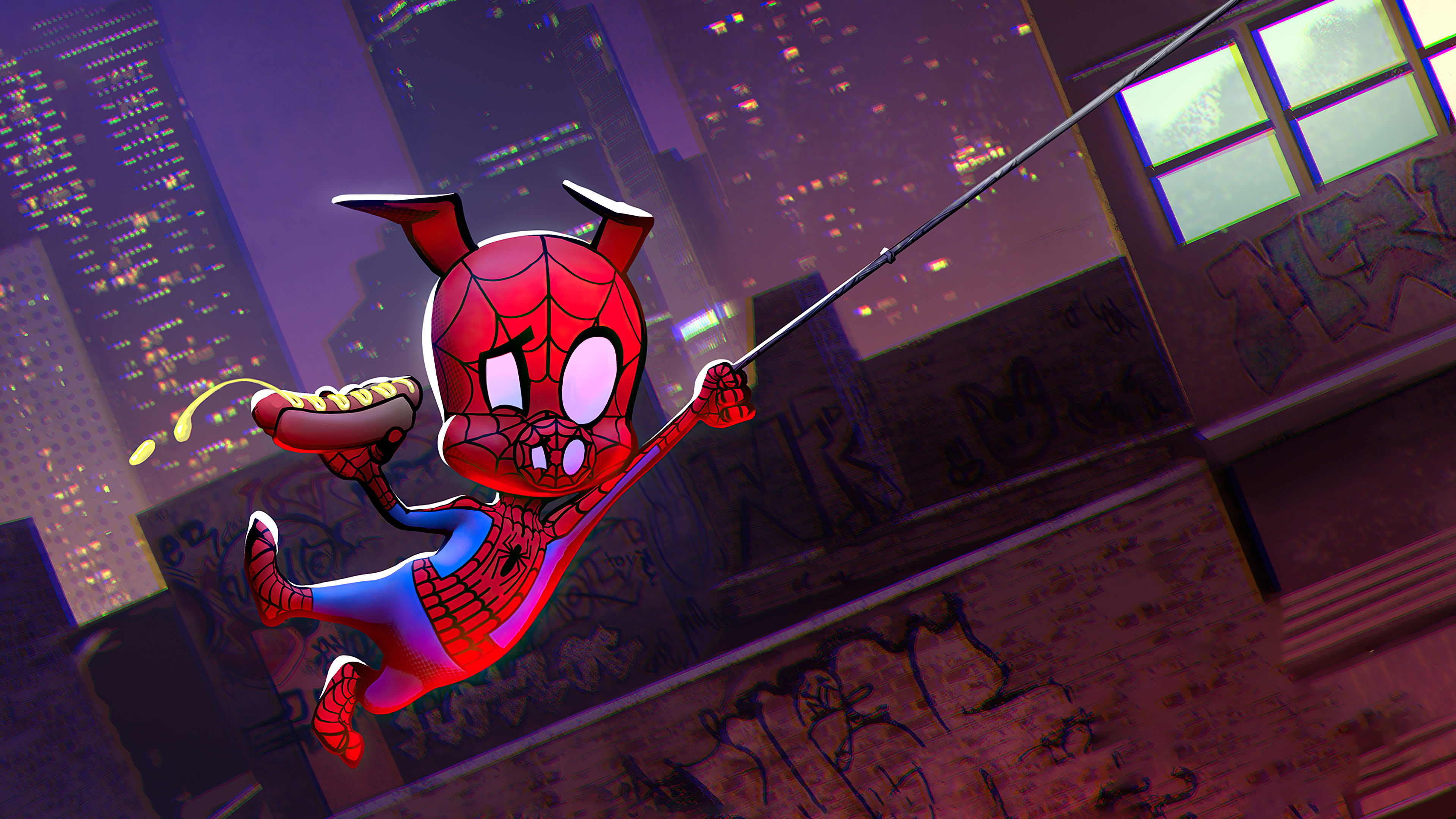 spider ham illustration 4k 1613929369