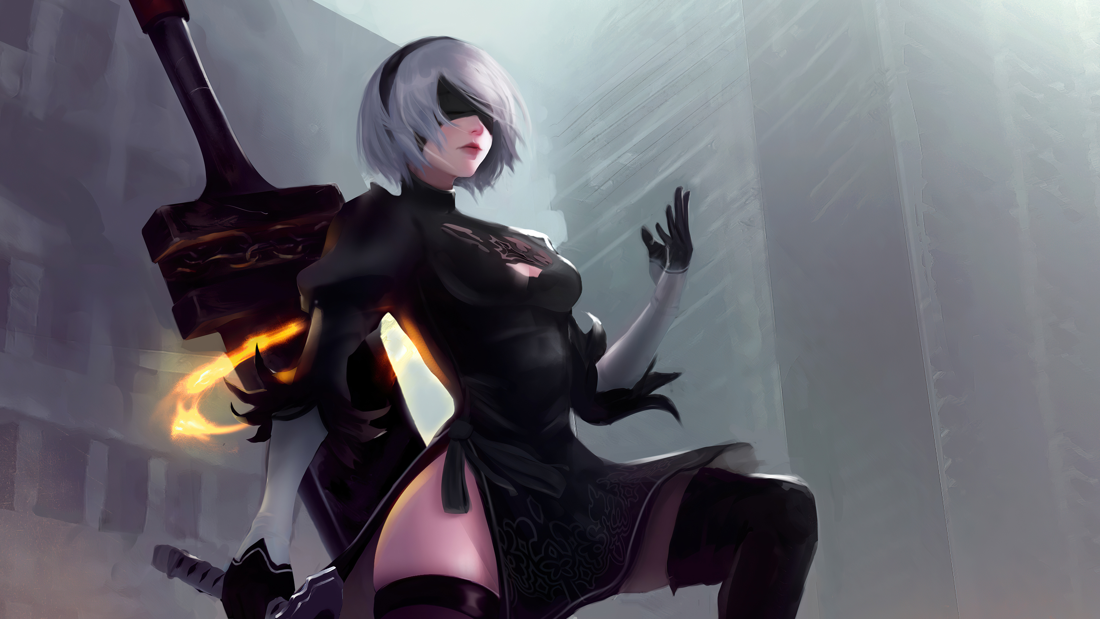 2b nier automata art artstation 4k 1615138158