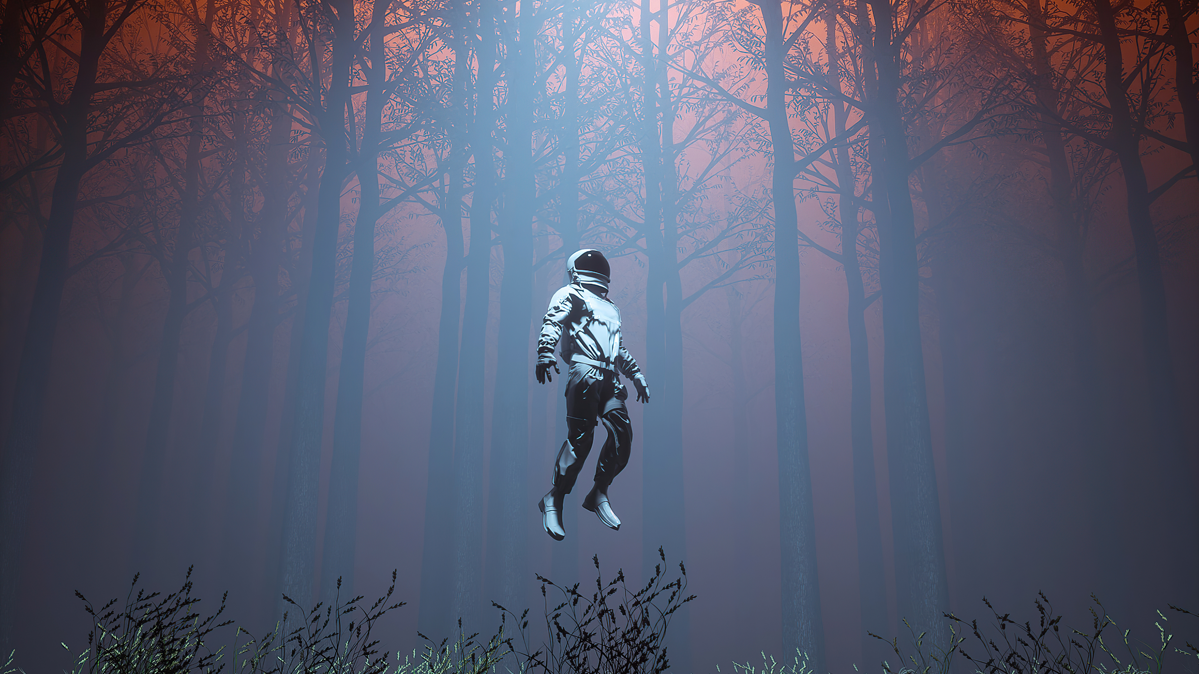 astronaut in forest 4k 1614615468