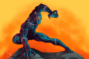 black panther digital paint art 4k 1616960966