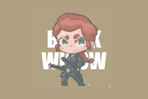 black widow minimal chibbi 4k 1616960188