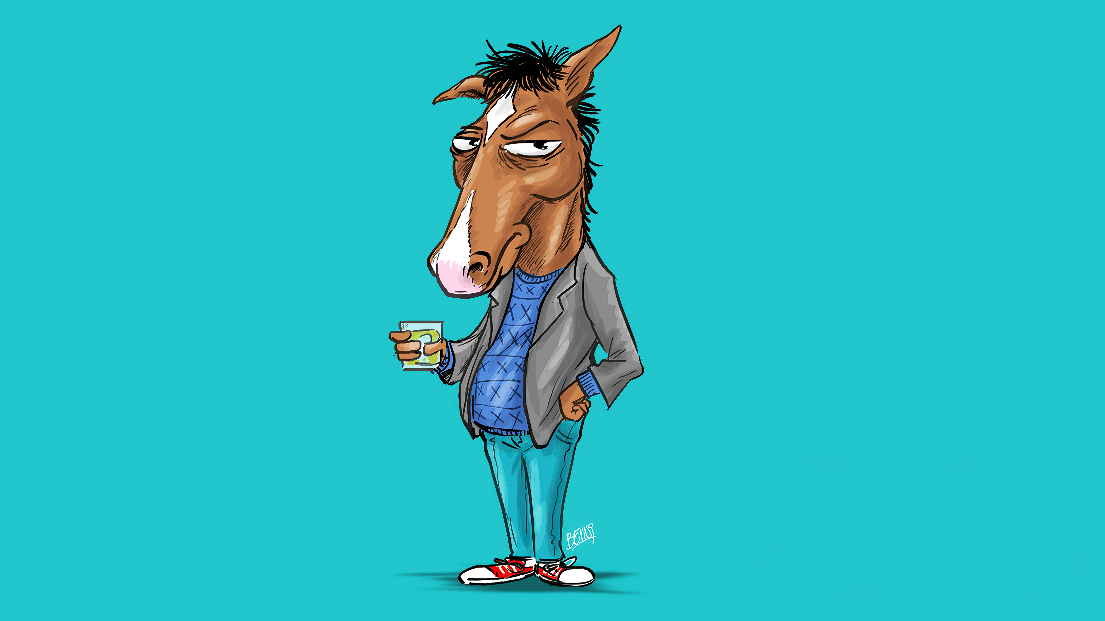 bojack horseman minimal 4k 1615198390