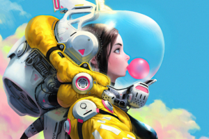 bubblegum space girl 4k 1614624754