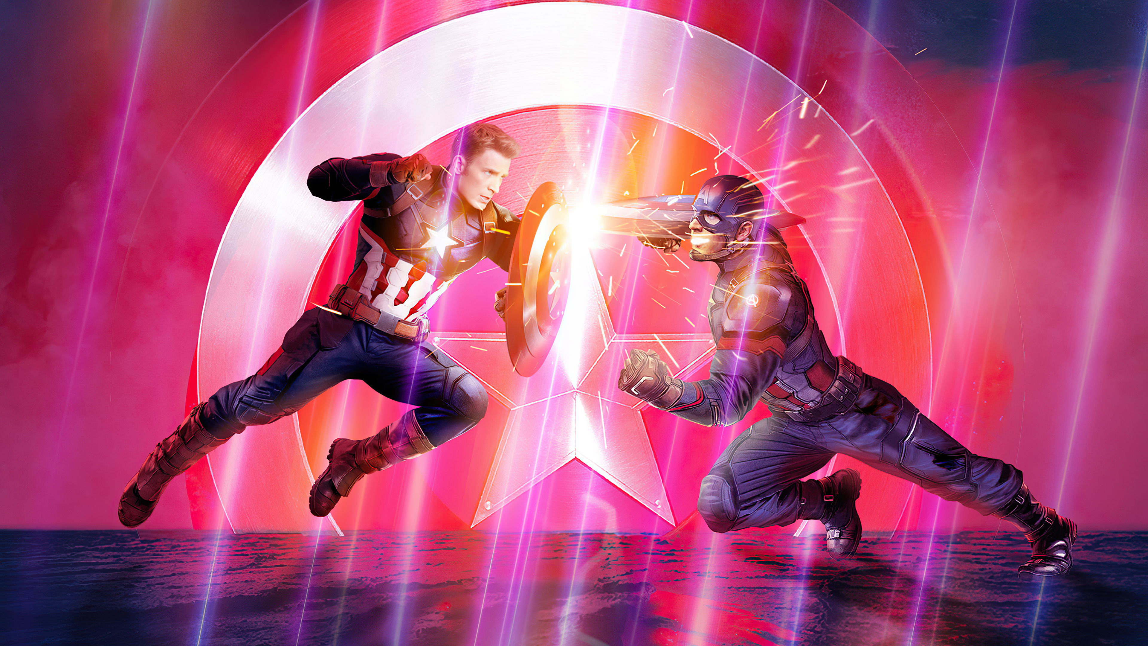 captain america vs captain america avengers end game poster 4k 1615191453