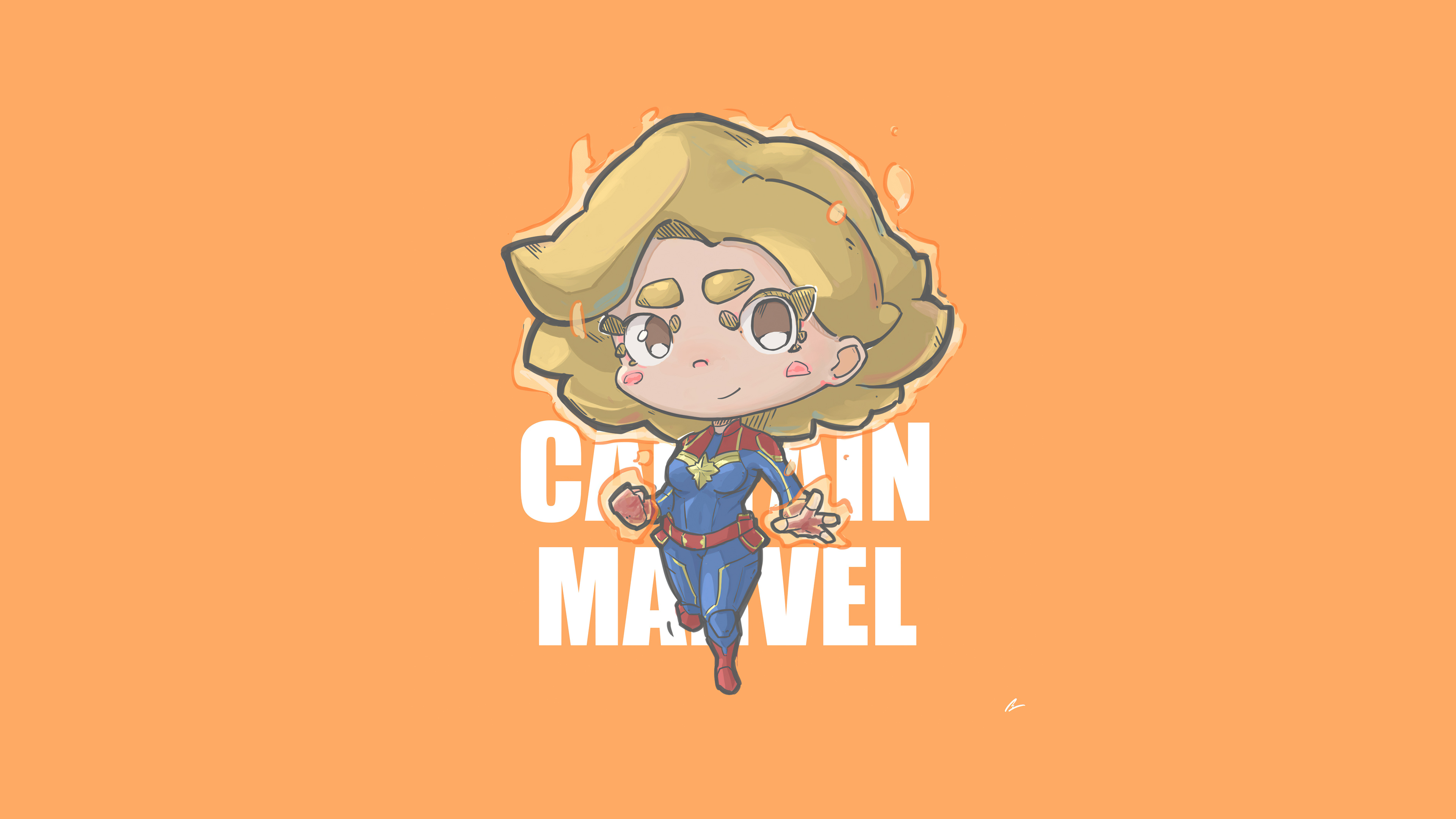 captain marvel minimal chibbi 4k 1616960188