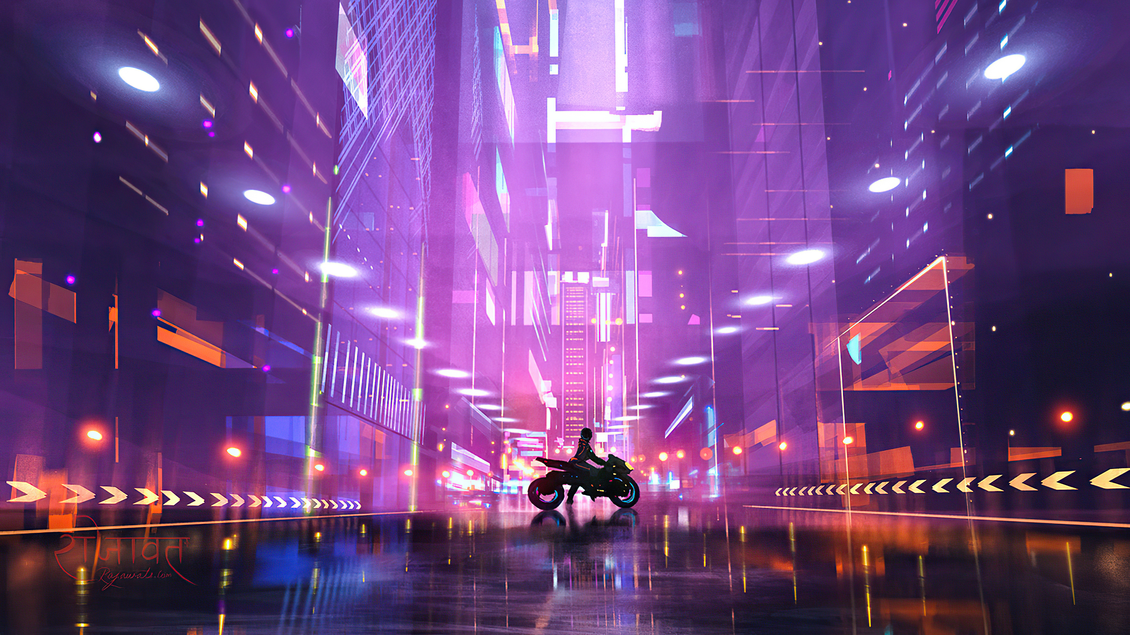 cyberpunk biker girl scifi city 4k 1614624731