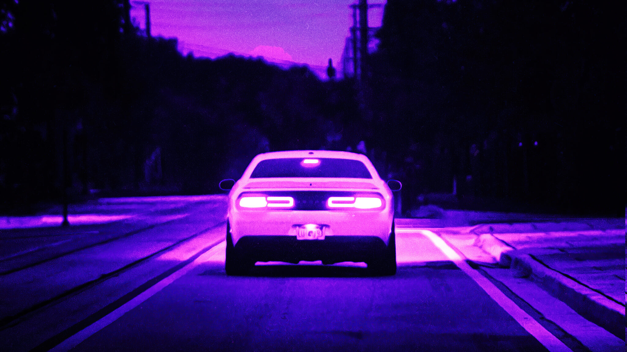 Dodge Challenger Synthwave 4k