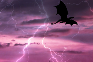 dragon in sky lightning 4k 1616874394