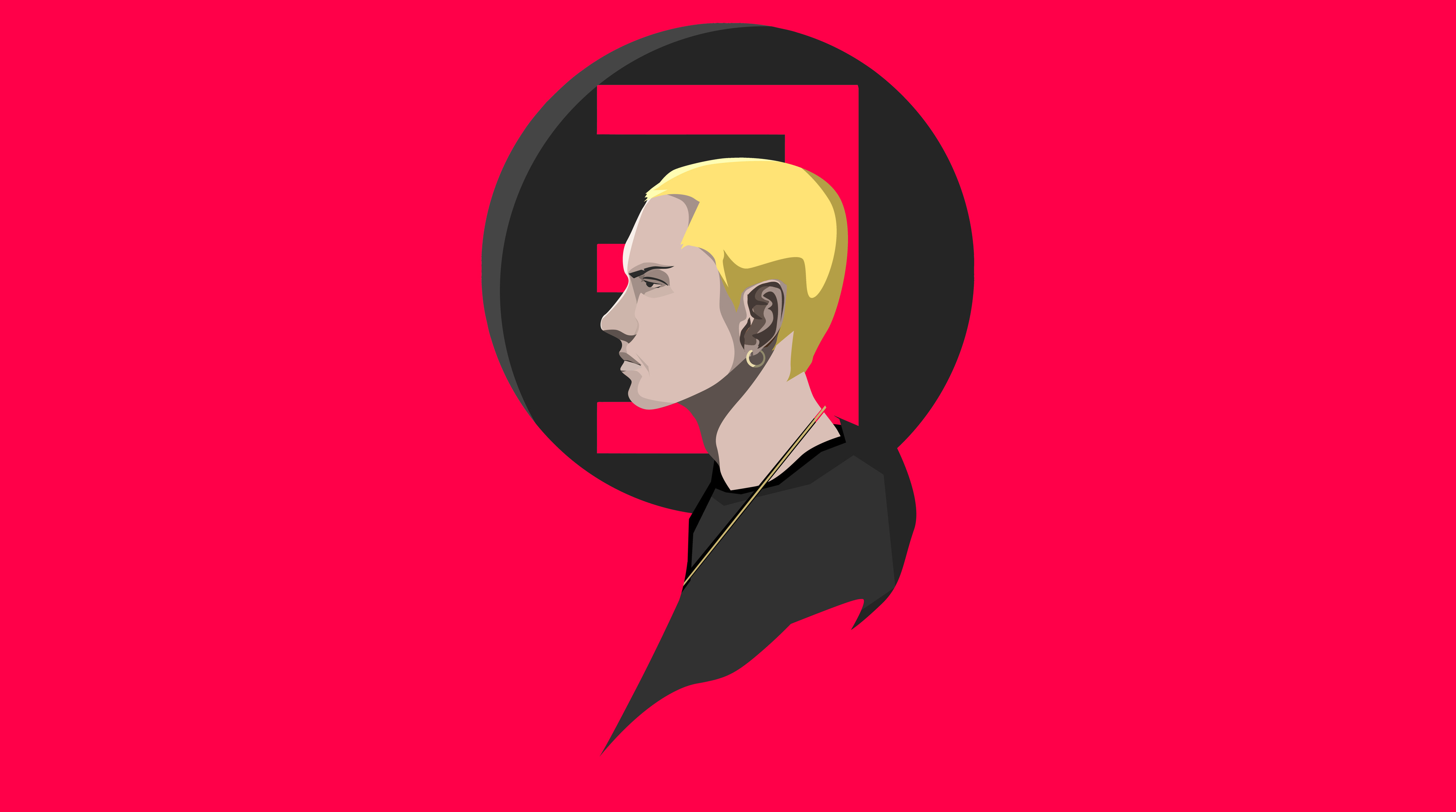 eminem red minimal 4k 1616090181