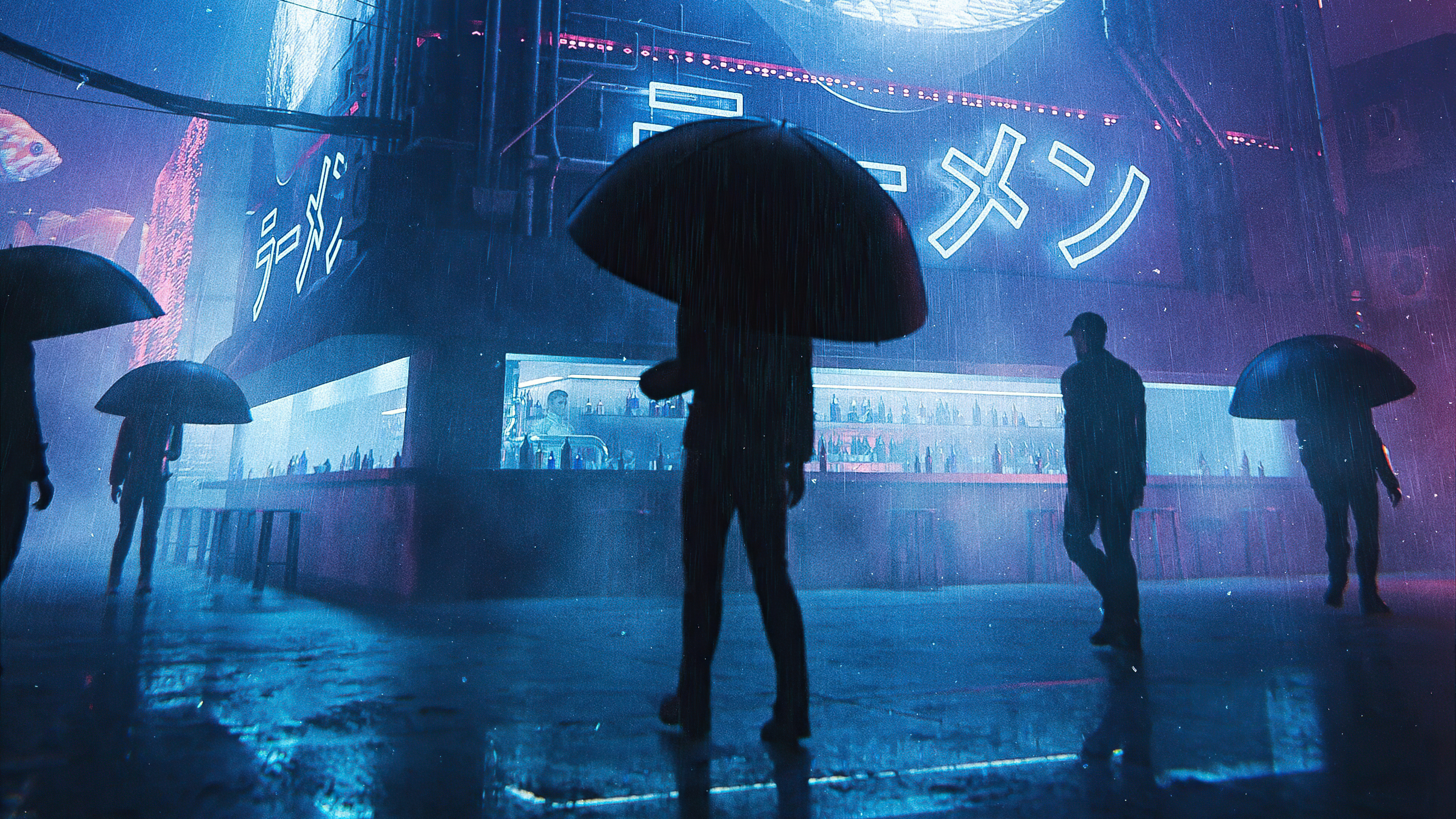 future cyberpunk city life raining 4k 1614620747