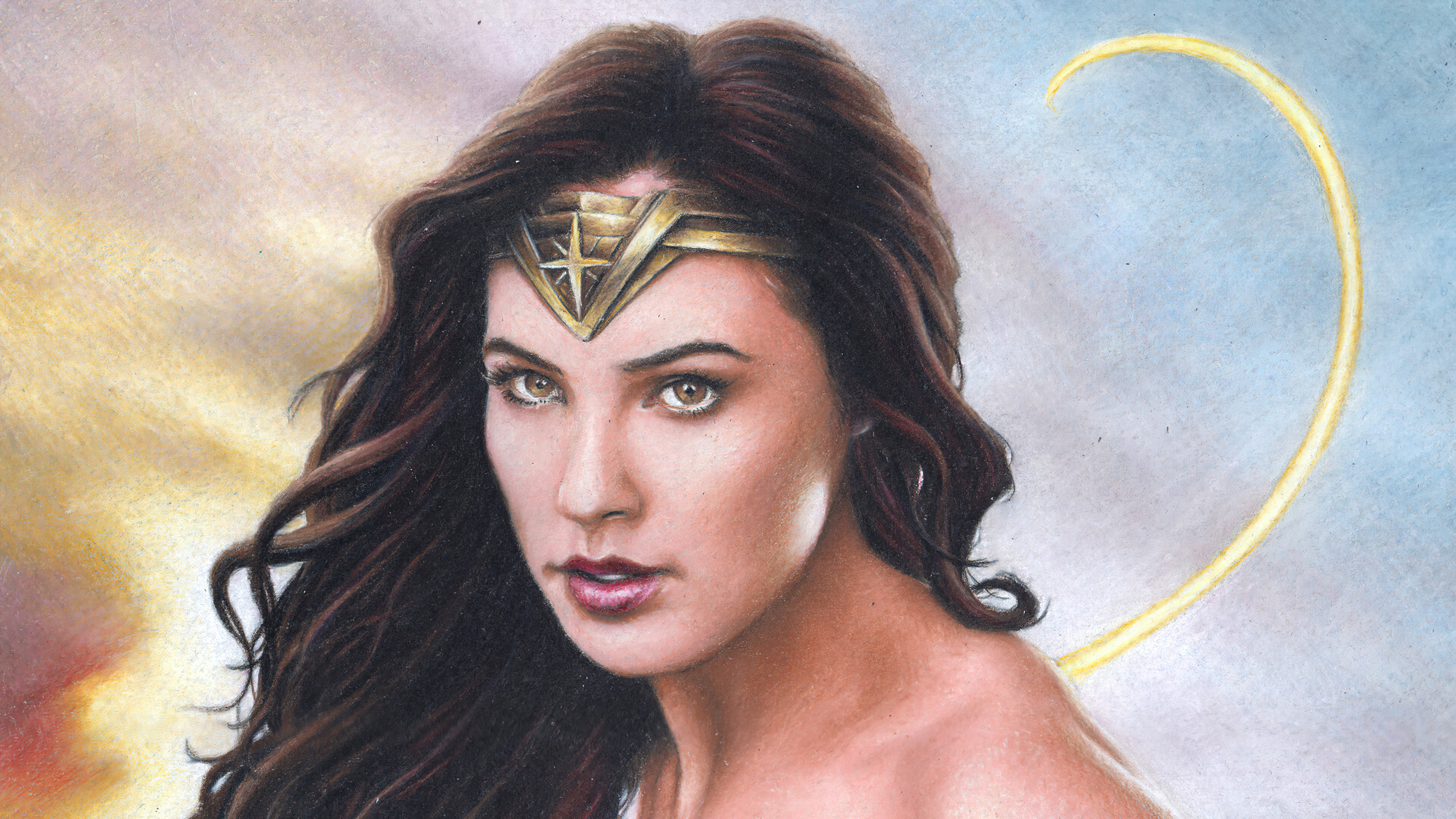 gal gadot wonder woman colored pencil art 4k 1616954395