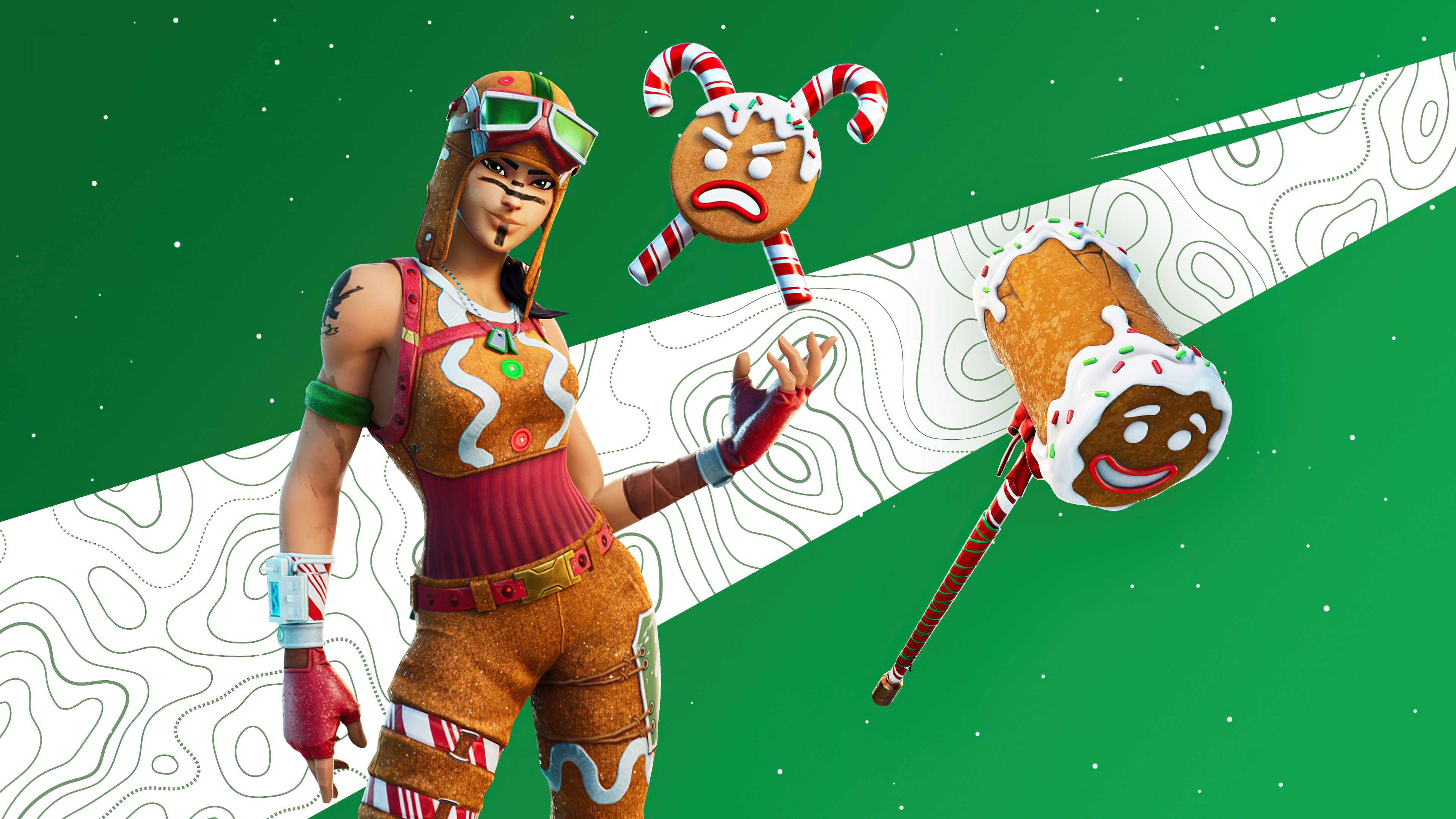 gingerbread raider outfit fortnite 4k 1614855412