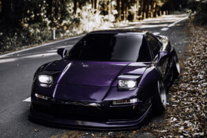 honda acura nsx purple colour modified 4k 1614630928