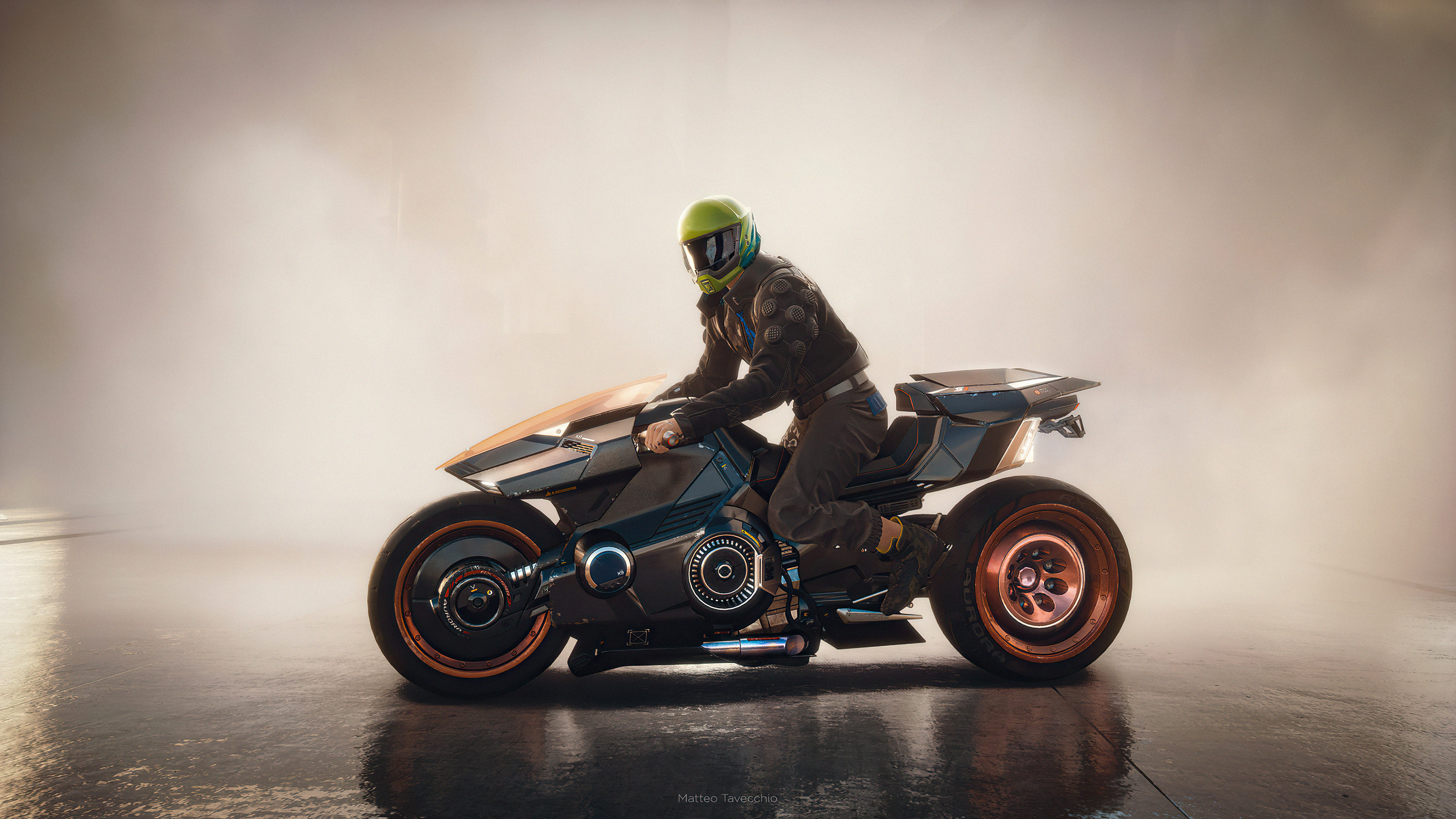 iridescent cyberpunk 2077 biker 4k 1615133788