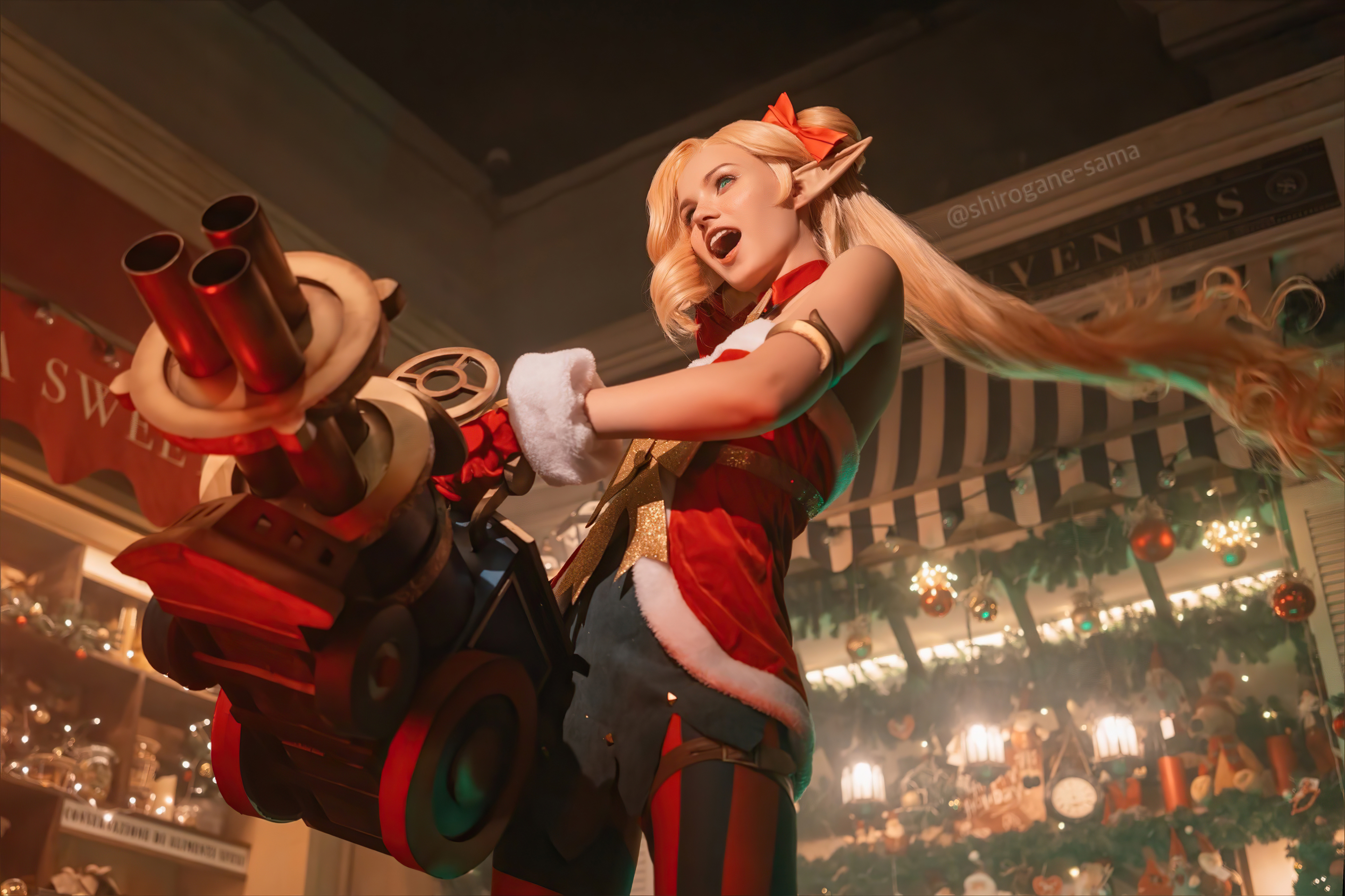 jinx league of legends christmas cosplay 4k 1615133168