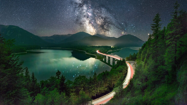 Milky Way Road Long Exposure 4k