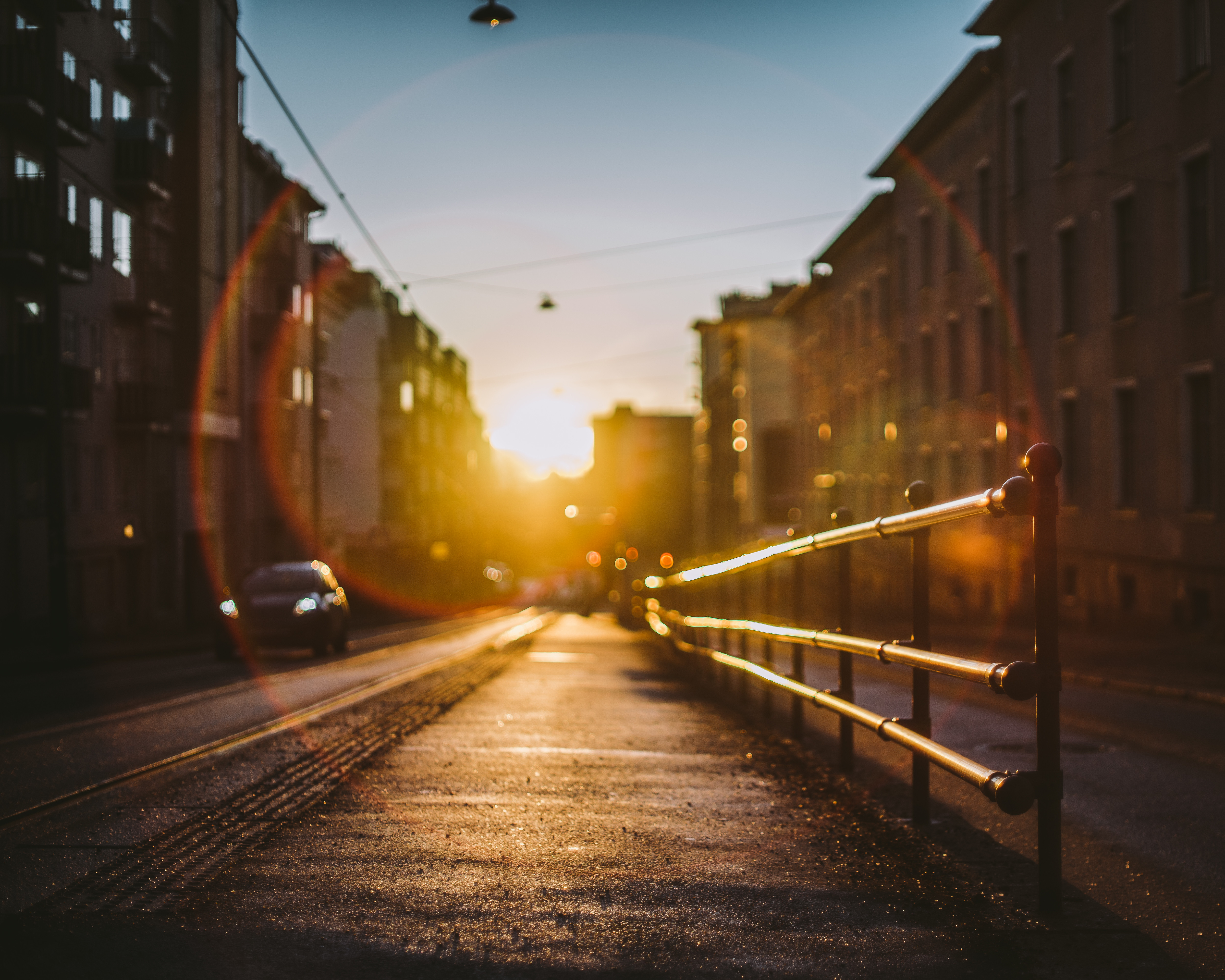 norway city sunset railing 4k 1616092001