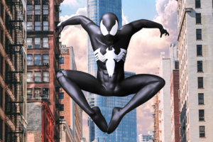 spiderman black suti in city 4k 1616954767