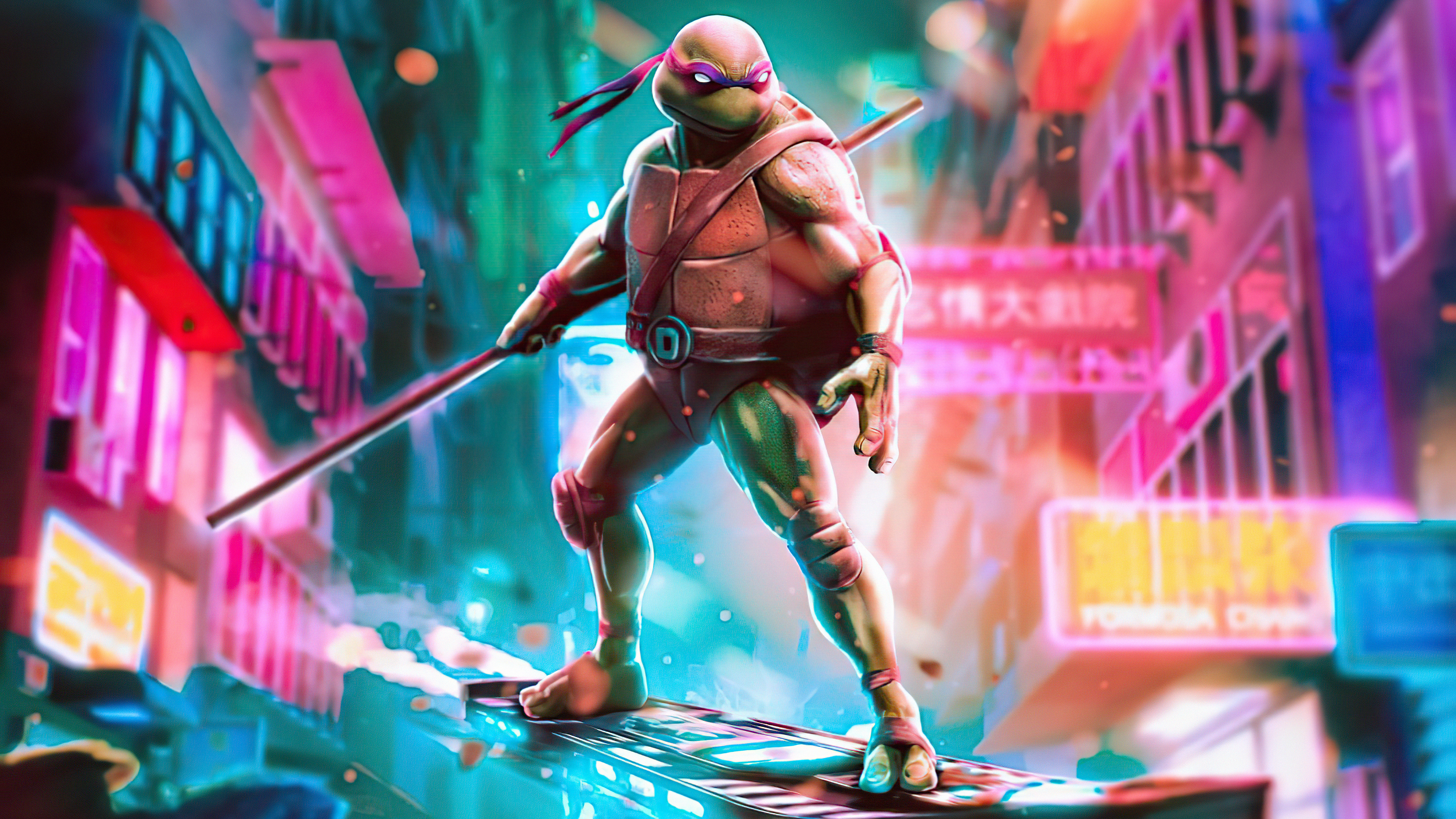 the cyberpunk ninja turtle 4k 1616874182