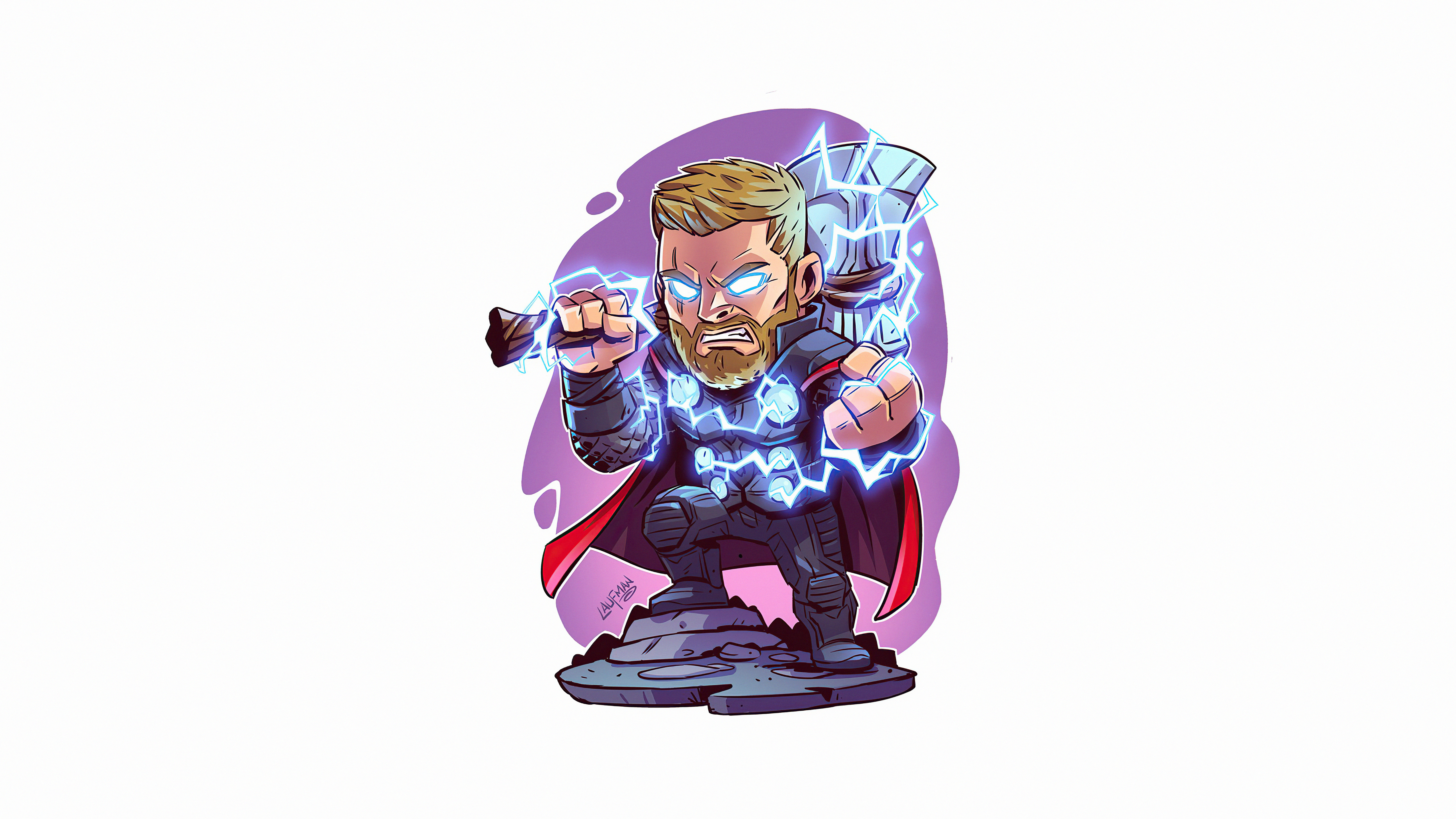 thor with hammer minimal 4k 1616961289