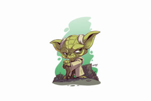 yoda star wars minimal white 4k 1616957151